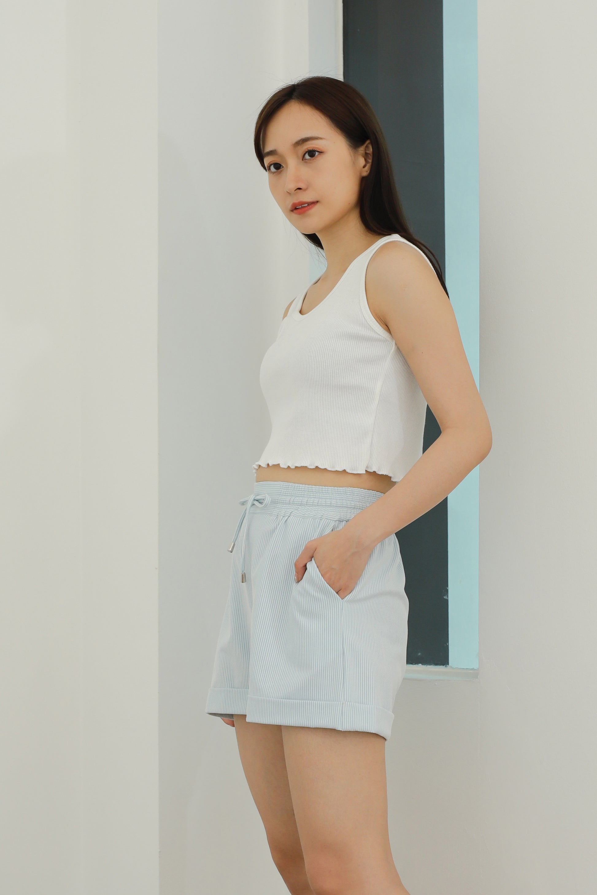 Leia Lounge Shorts - Blue Stripes