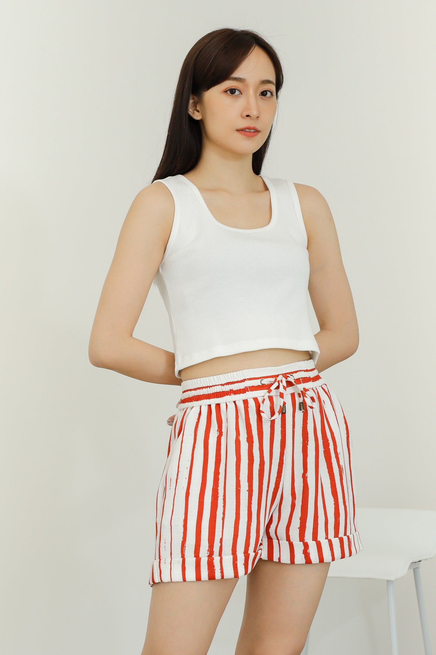 Leia Lounge Shorts - Orange Stripes