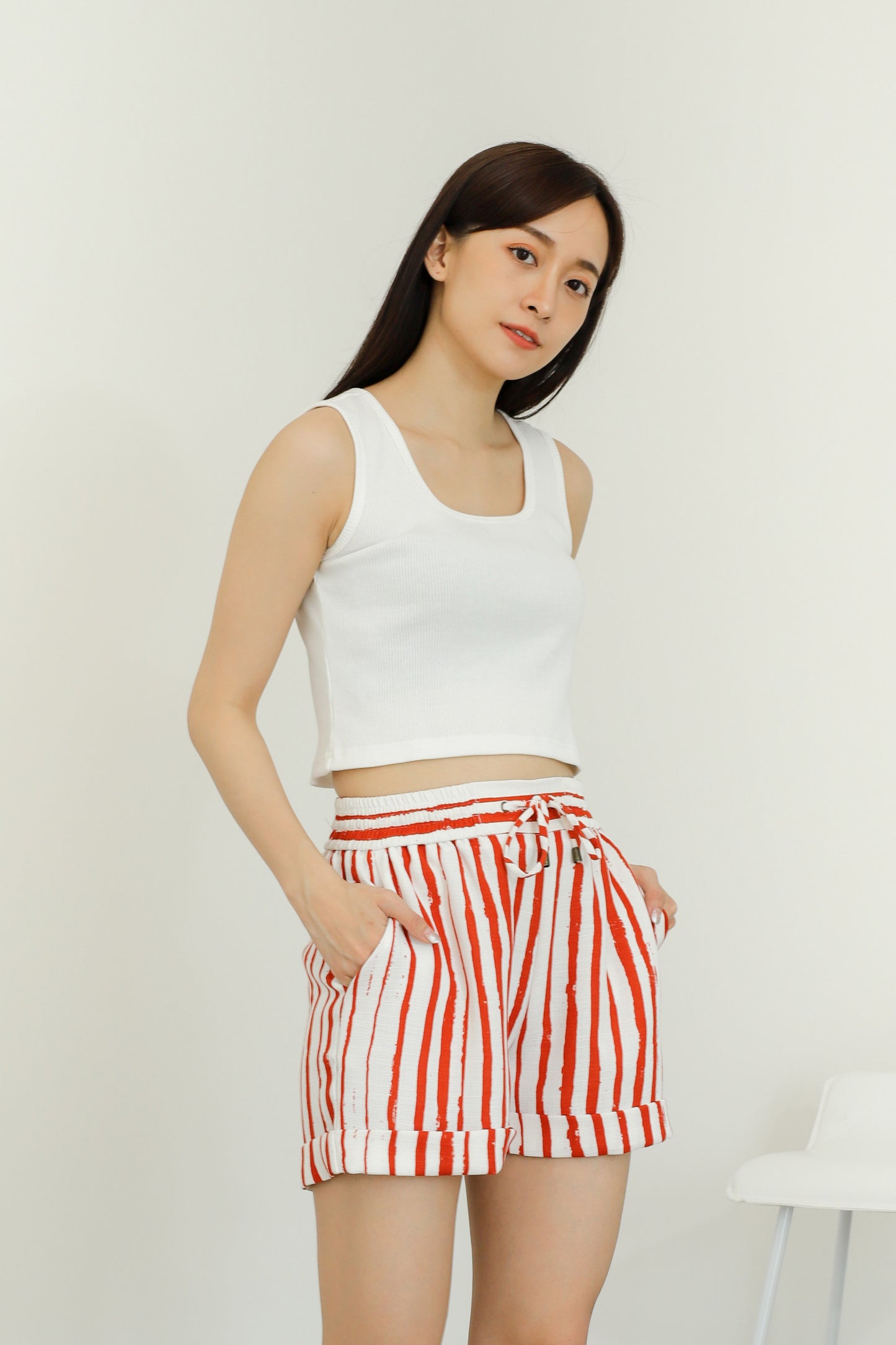 Leia Lounge Shorts - Orange Stripes