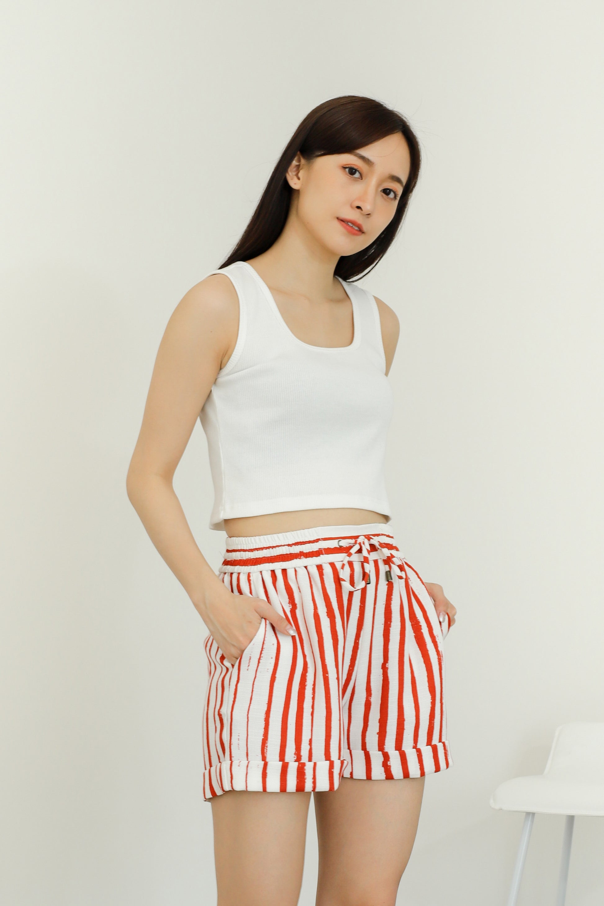 Leia Lounge Shorts - Orange Stripes