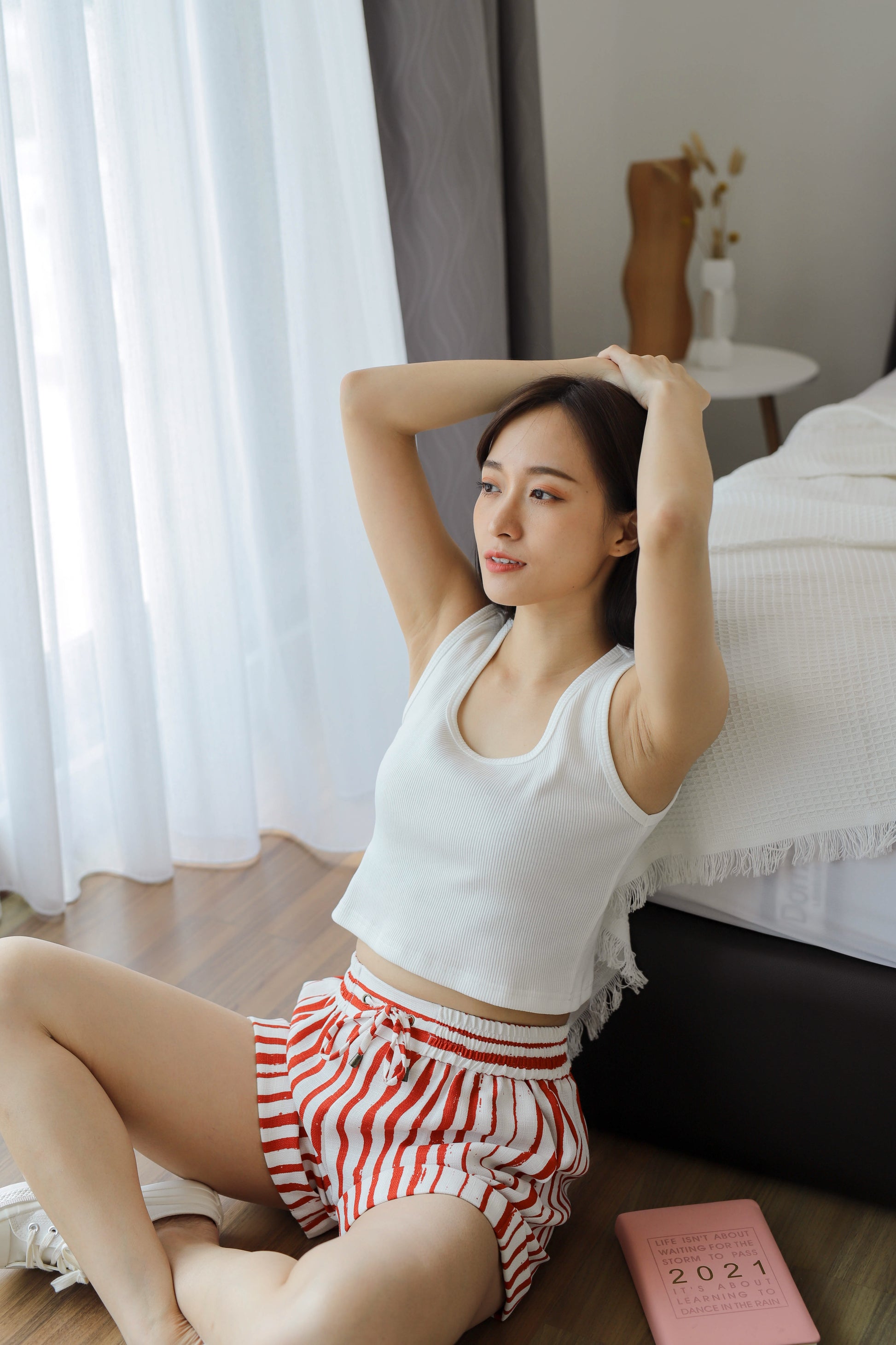 Leia Lounge Shorts - Orange Stripes