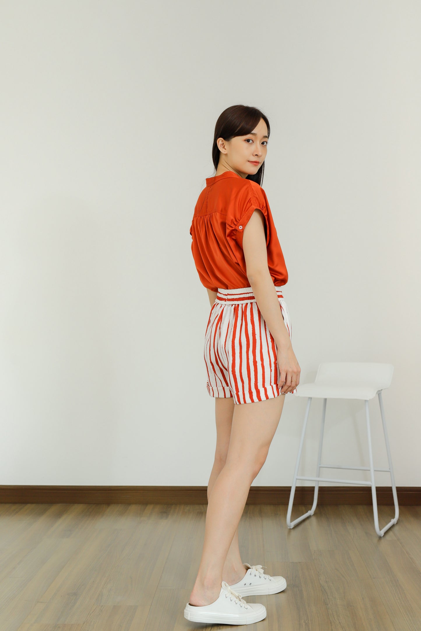 Ember Satin Blouse - Orange