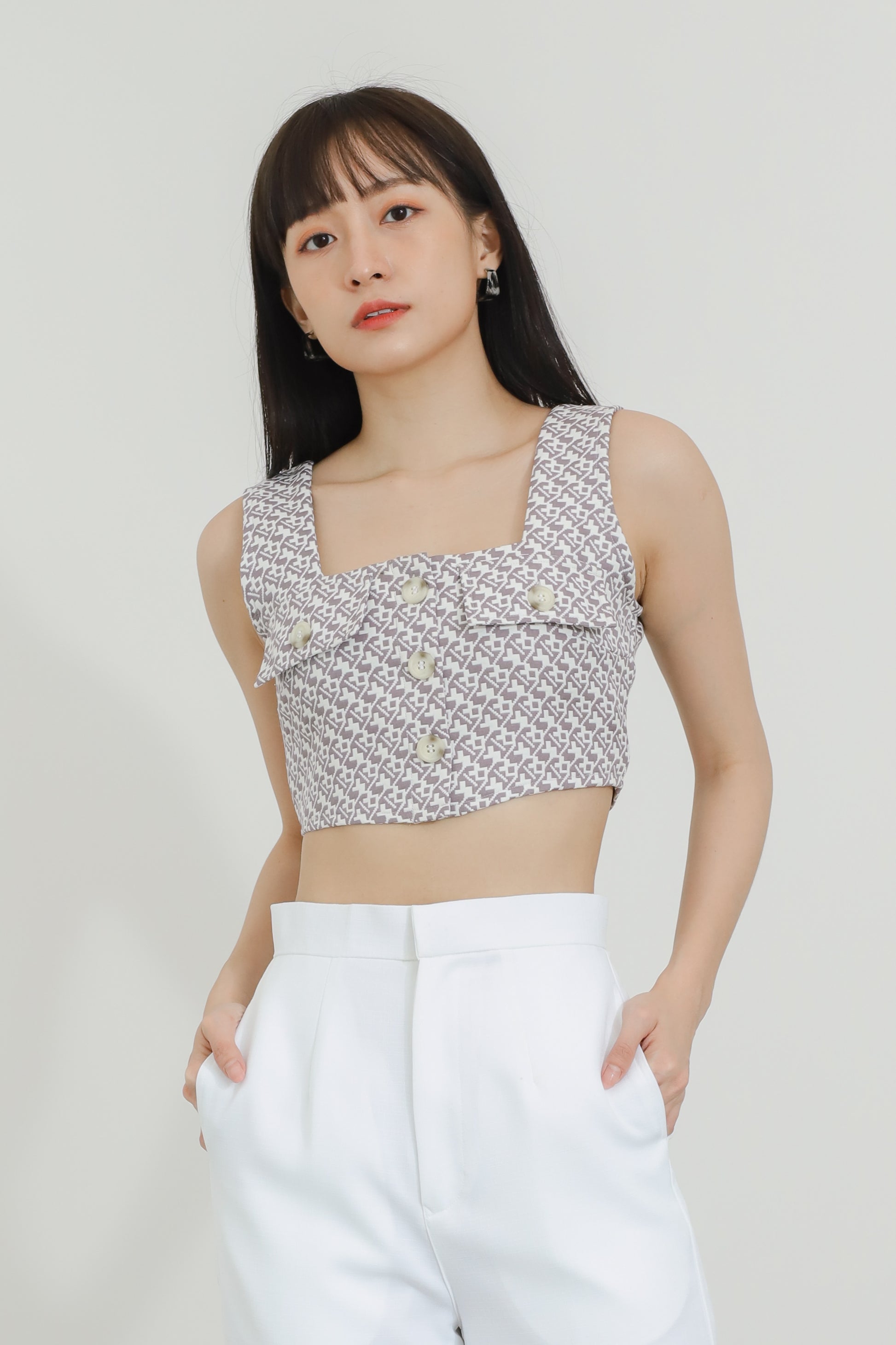 Alder Flap Pocket Cropped - Grey