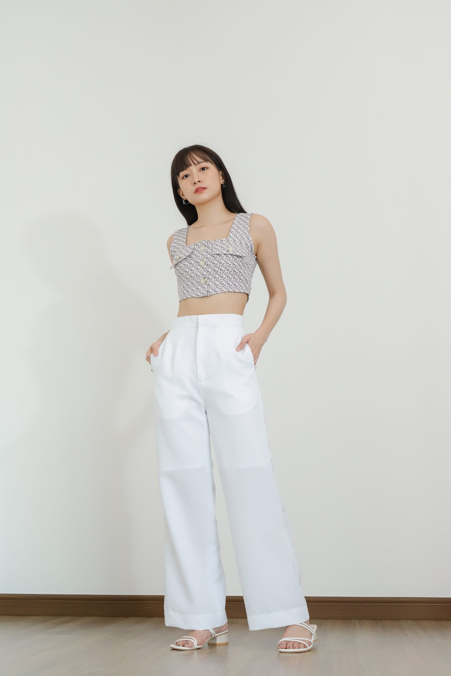 Alder Flap Pocket Cropped - Grey