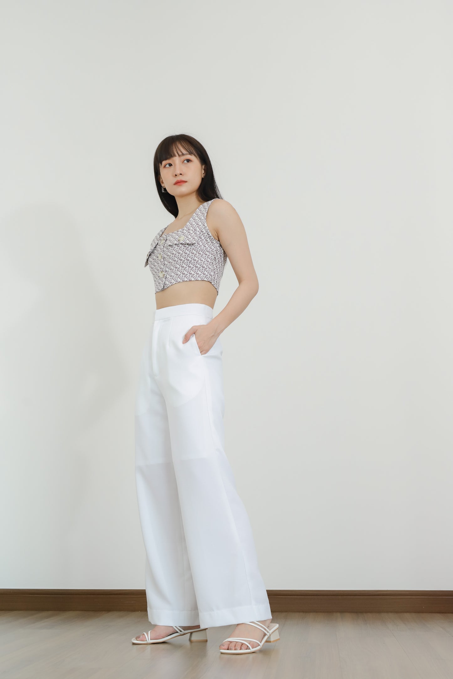 Alder Flap Pocket Cropped - Grey