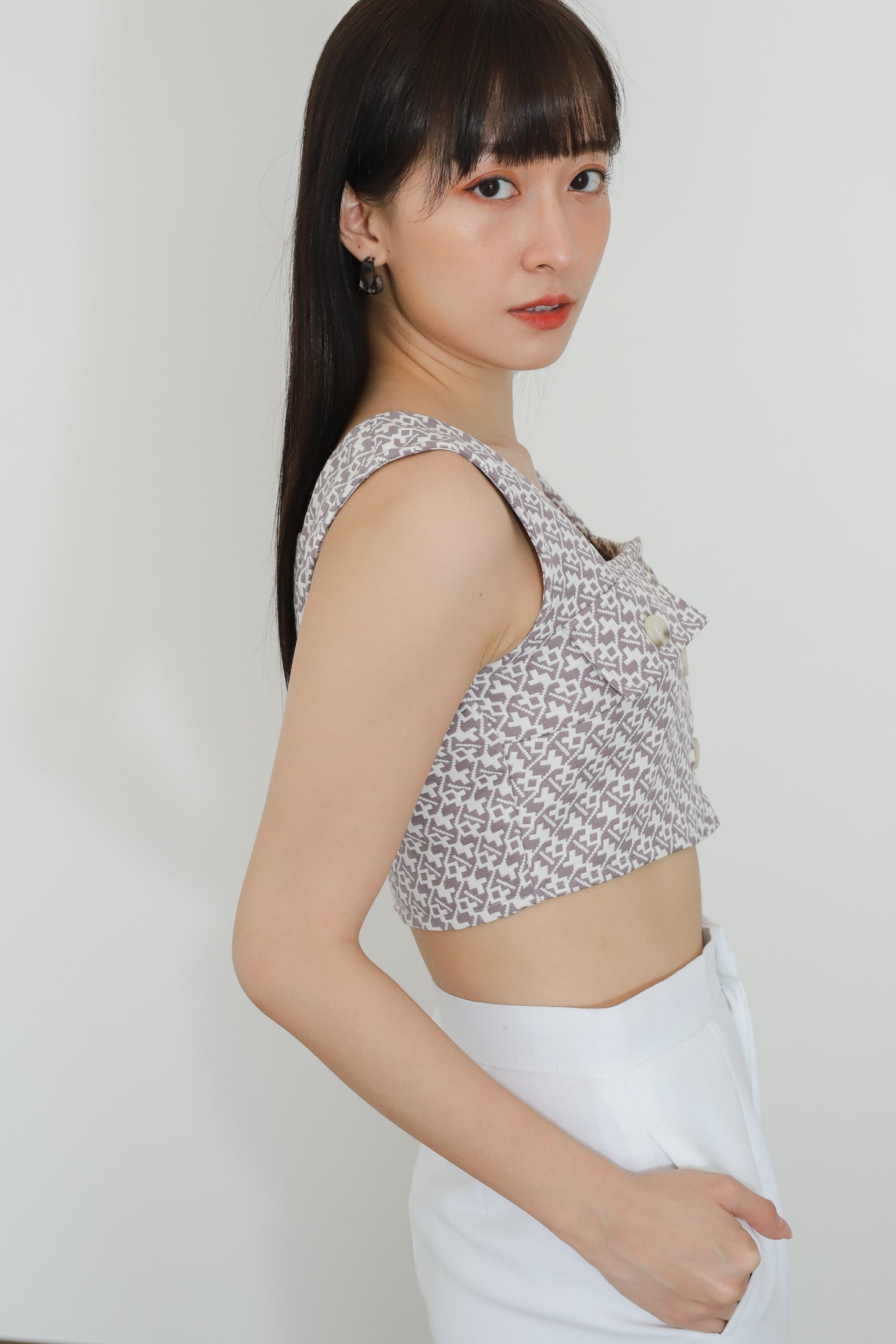 Alder Flap Pocket Cropped - Grey