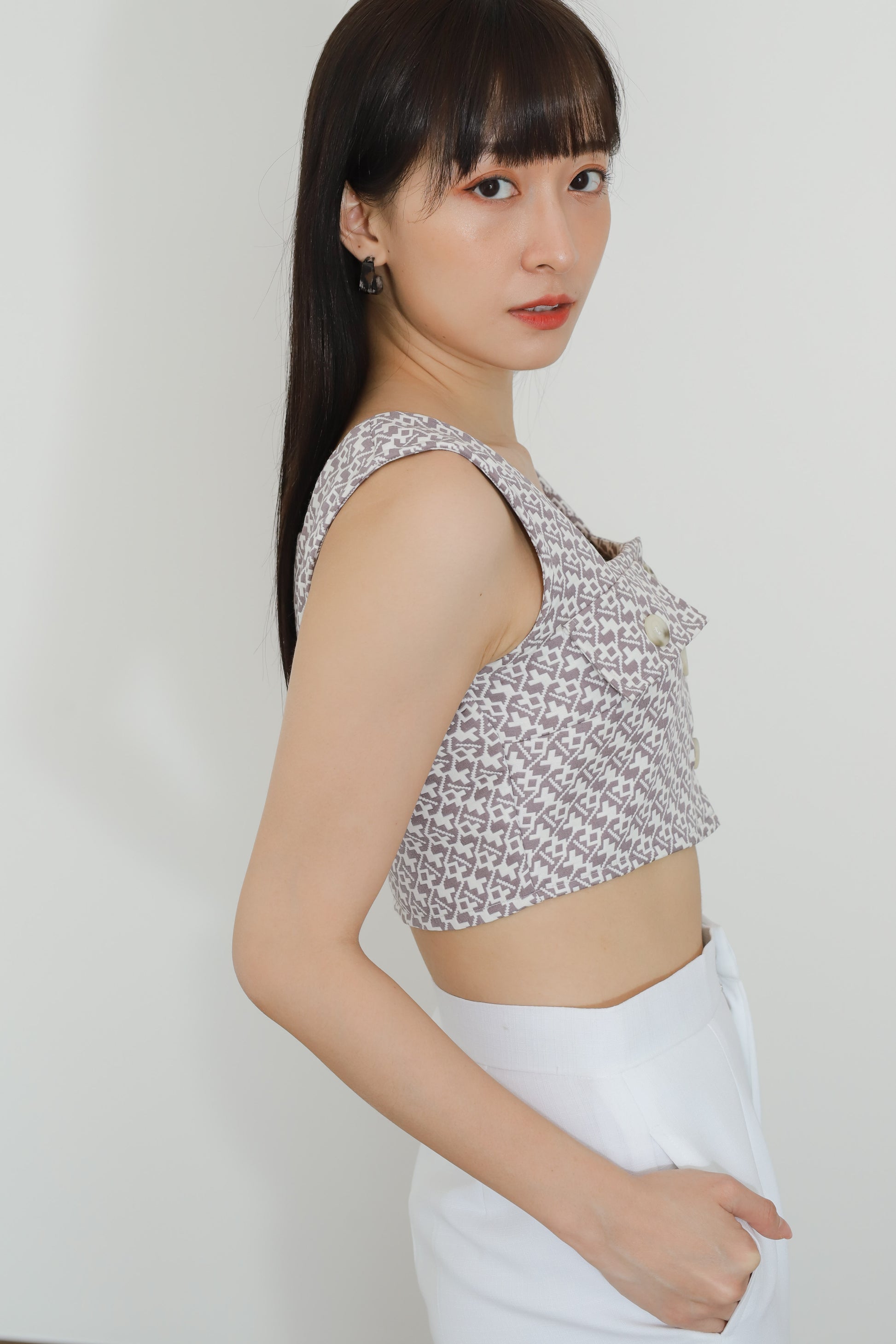 Alder Flap Pocket Cropped - Grey