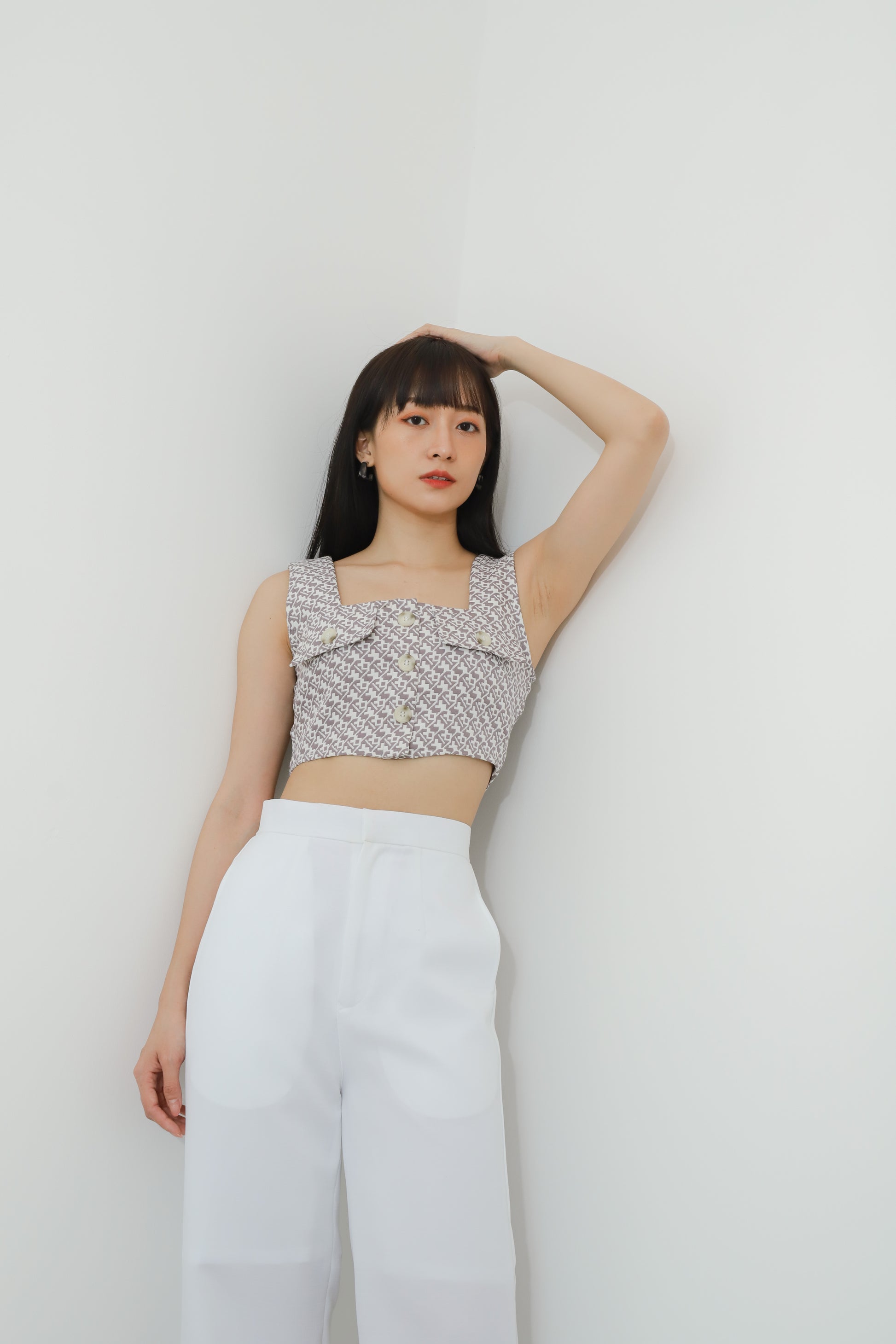 Alder Flap Pocket Cropped - Grey