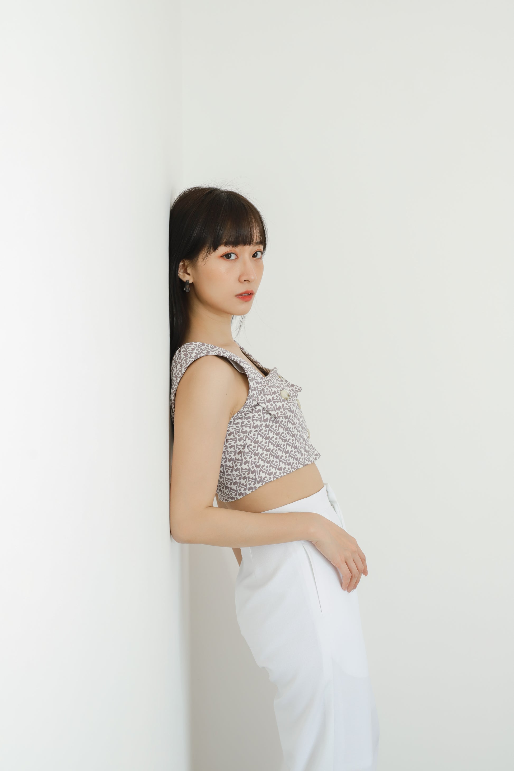 Alder Flap Pocket Cropped - Grey