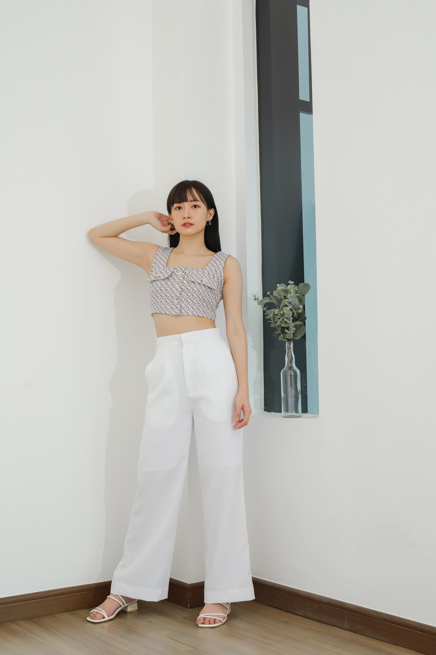 Alder Flap Pocket Cropped - Grey