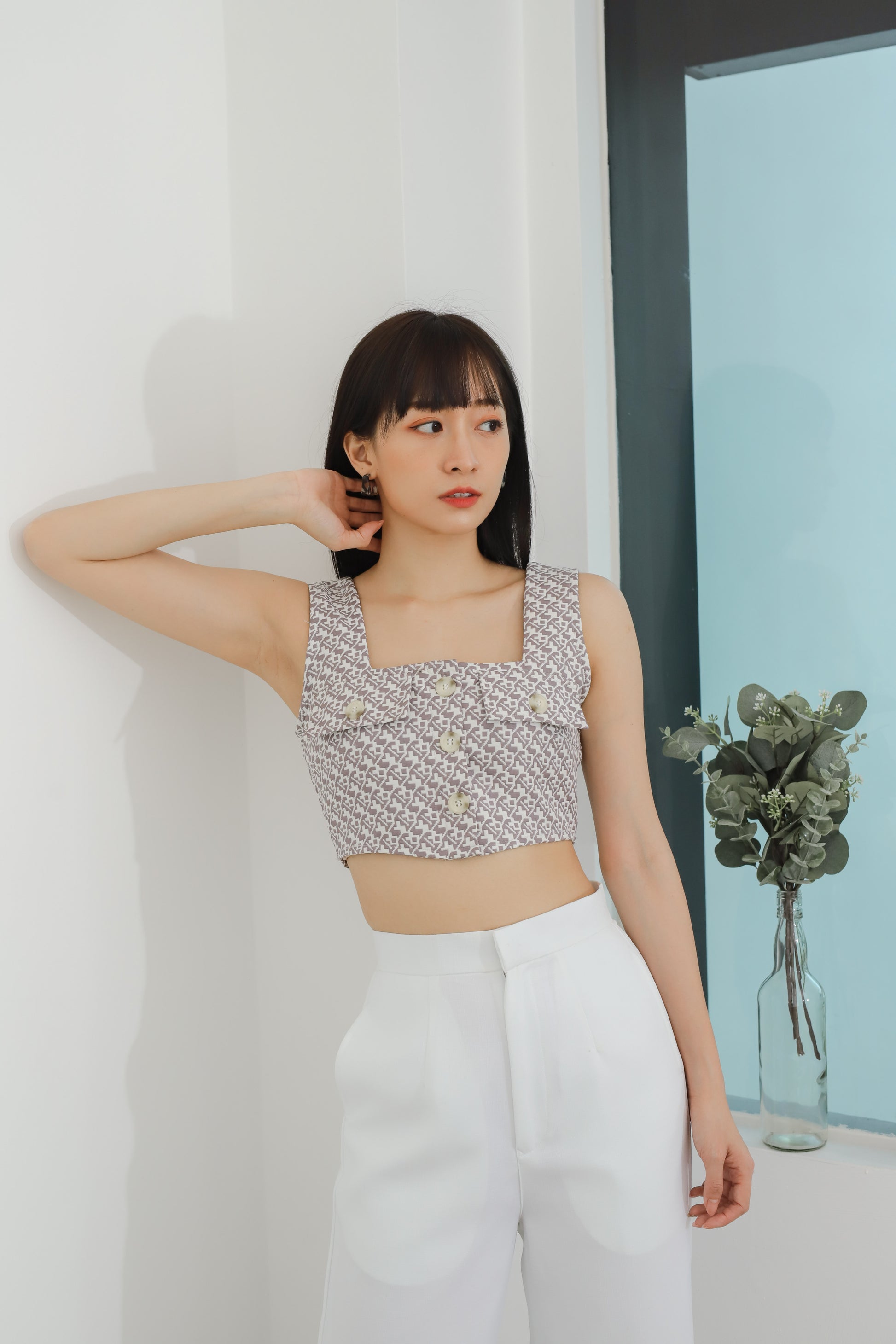 Alder Flap Pocket Cropped - Grey