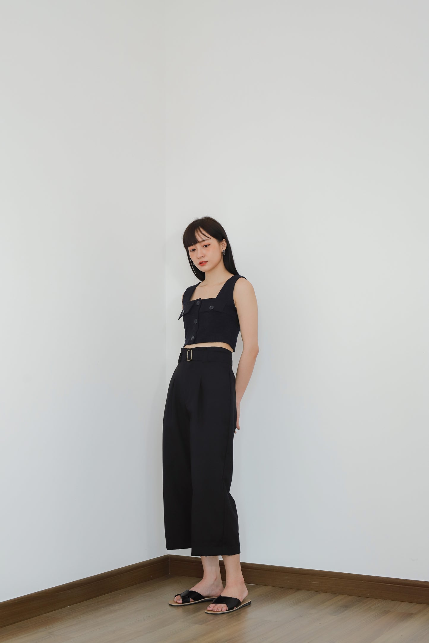 Alder Flap Pocket Cropped - Dark Navy