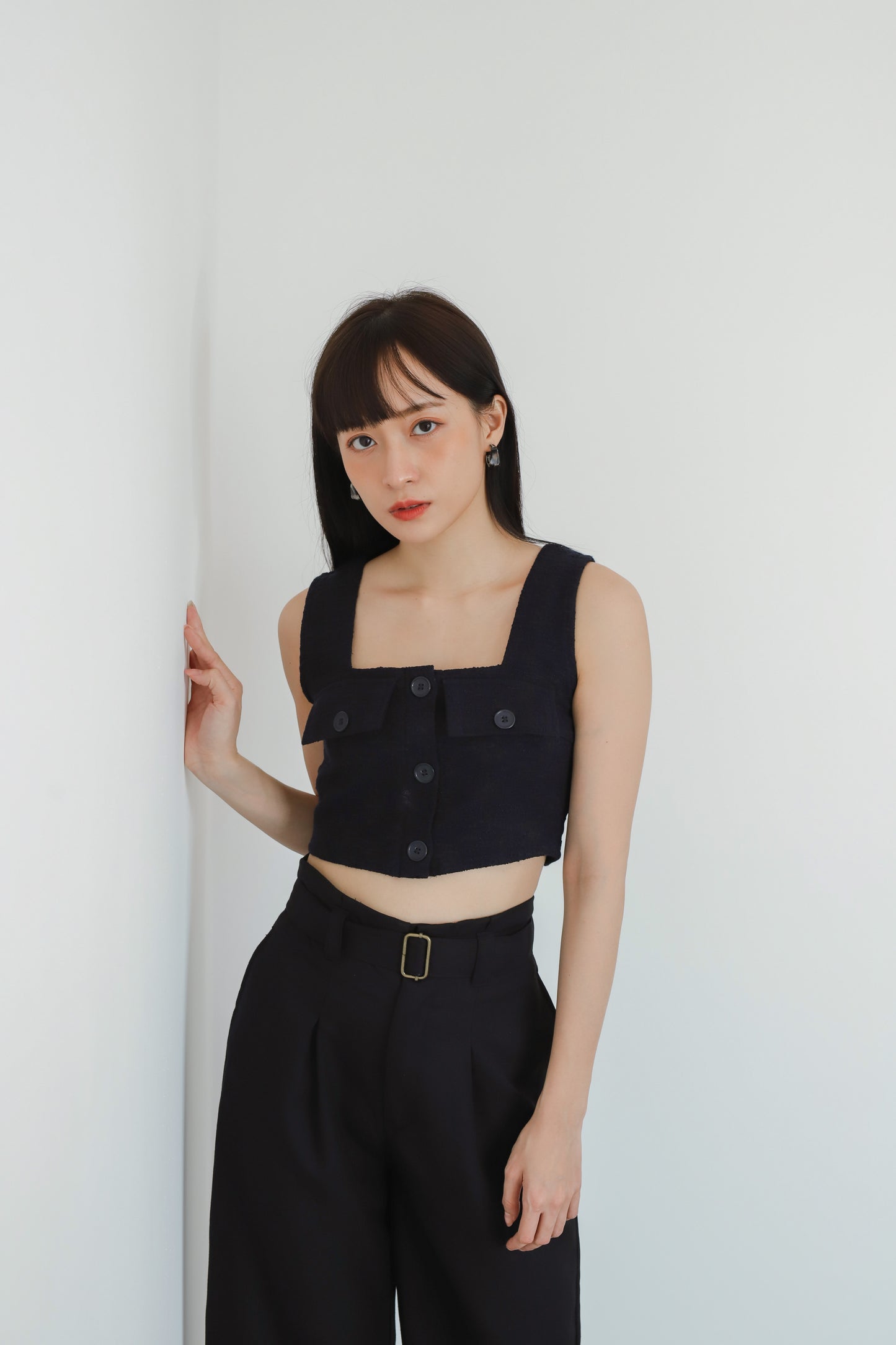 Alder Flap Pocket Cropped - Dark Navy