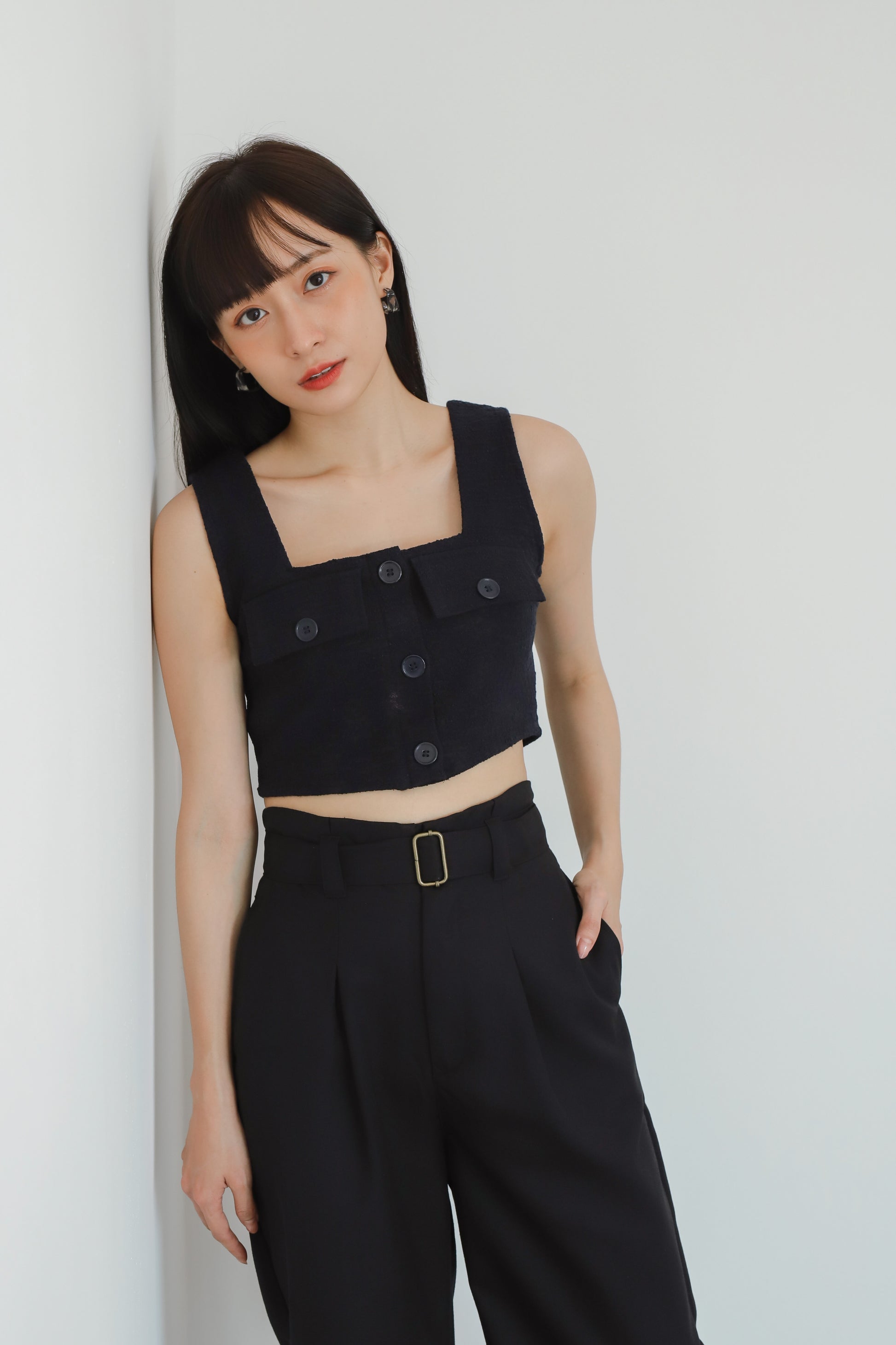Alder Flap Pocket Cropped - Dark Navy