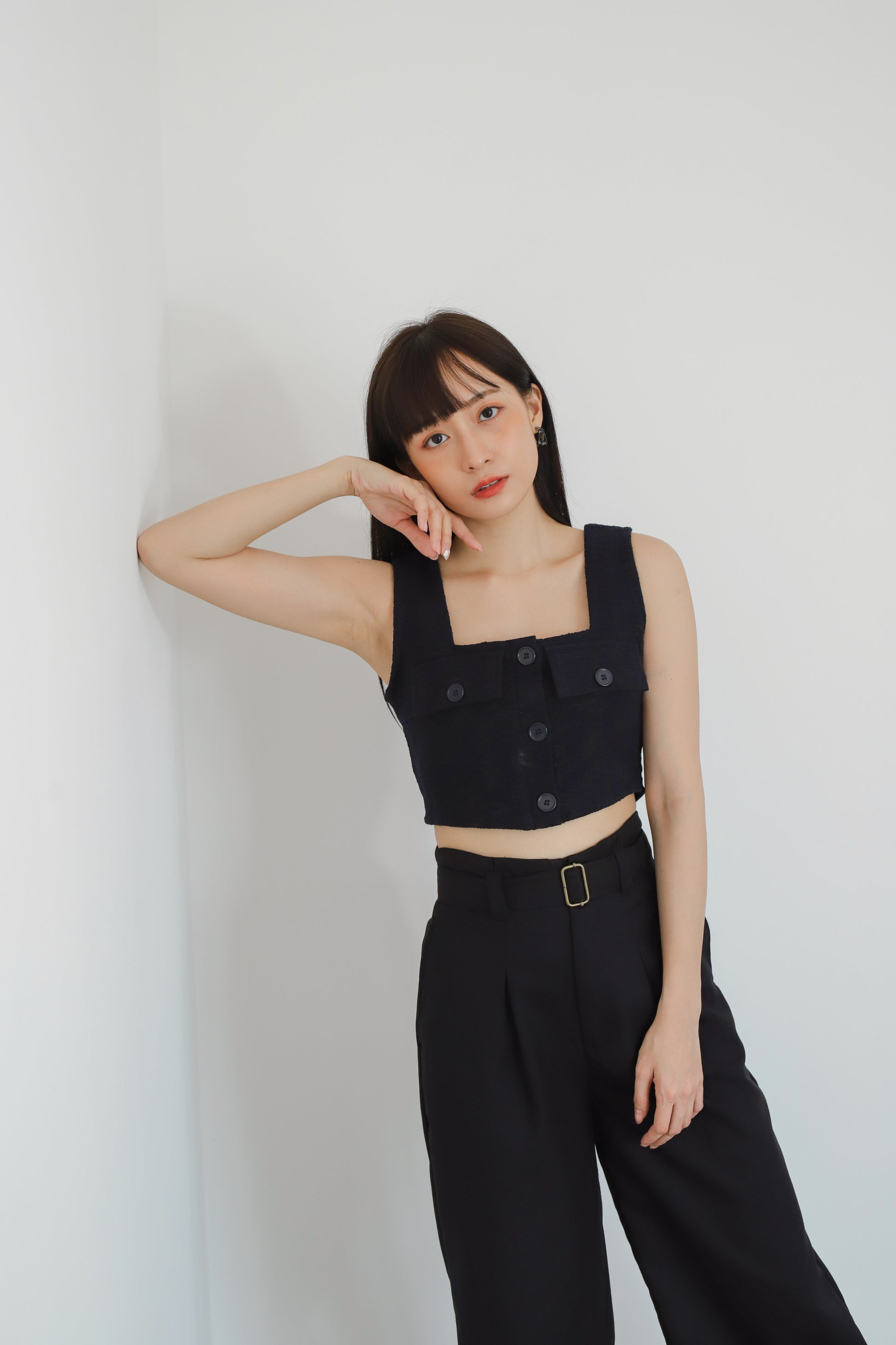 Alder Flap Pocket Cropped - Dark Navy