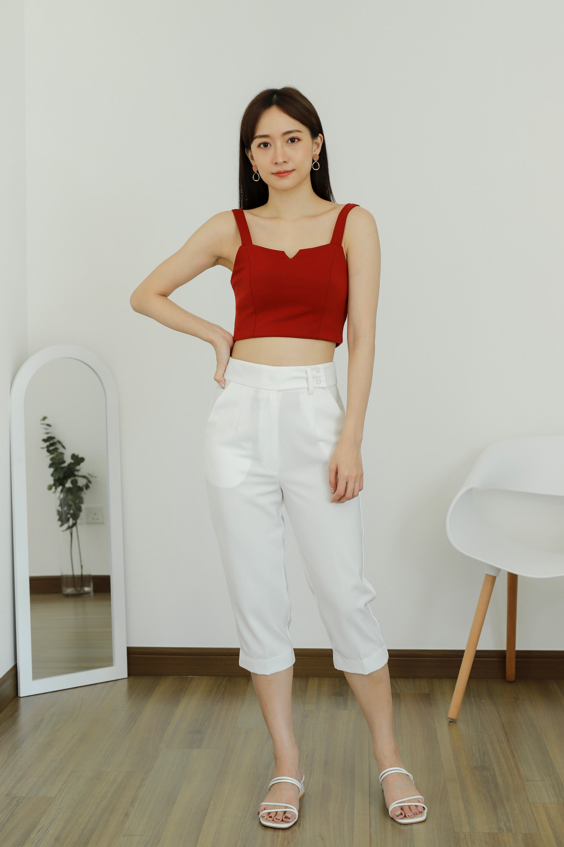 Vera Cropped Tank Top - Sienna