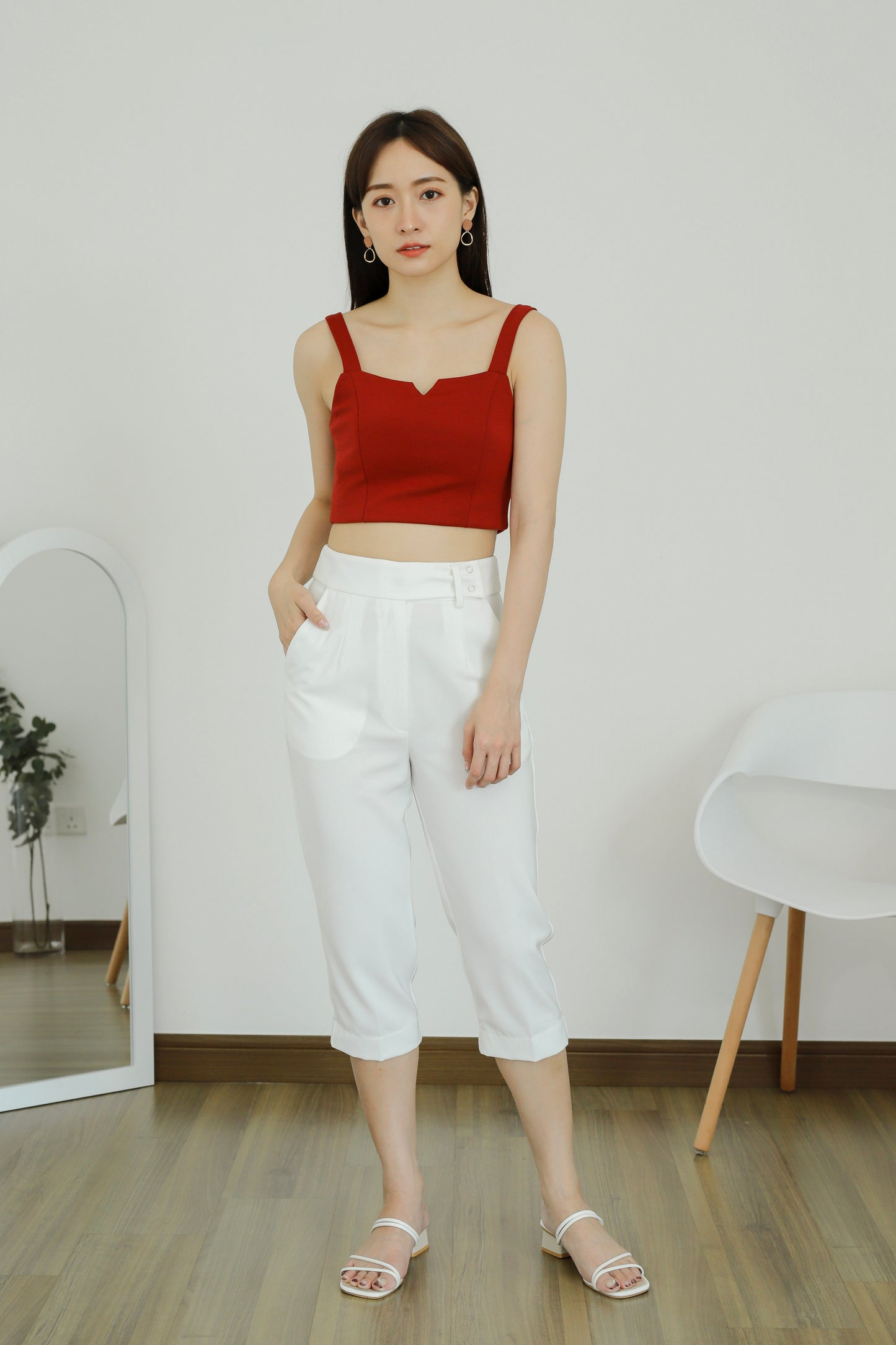 Vera Cropped Tank Top - Sienna