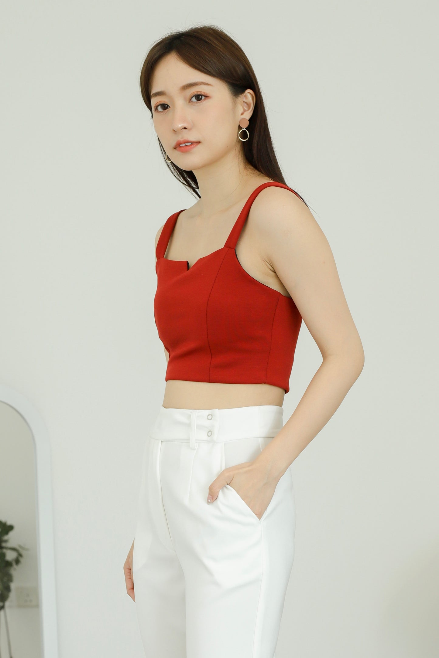 Vera Cropped Tank Top - Sienna