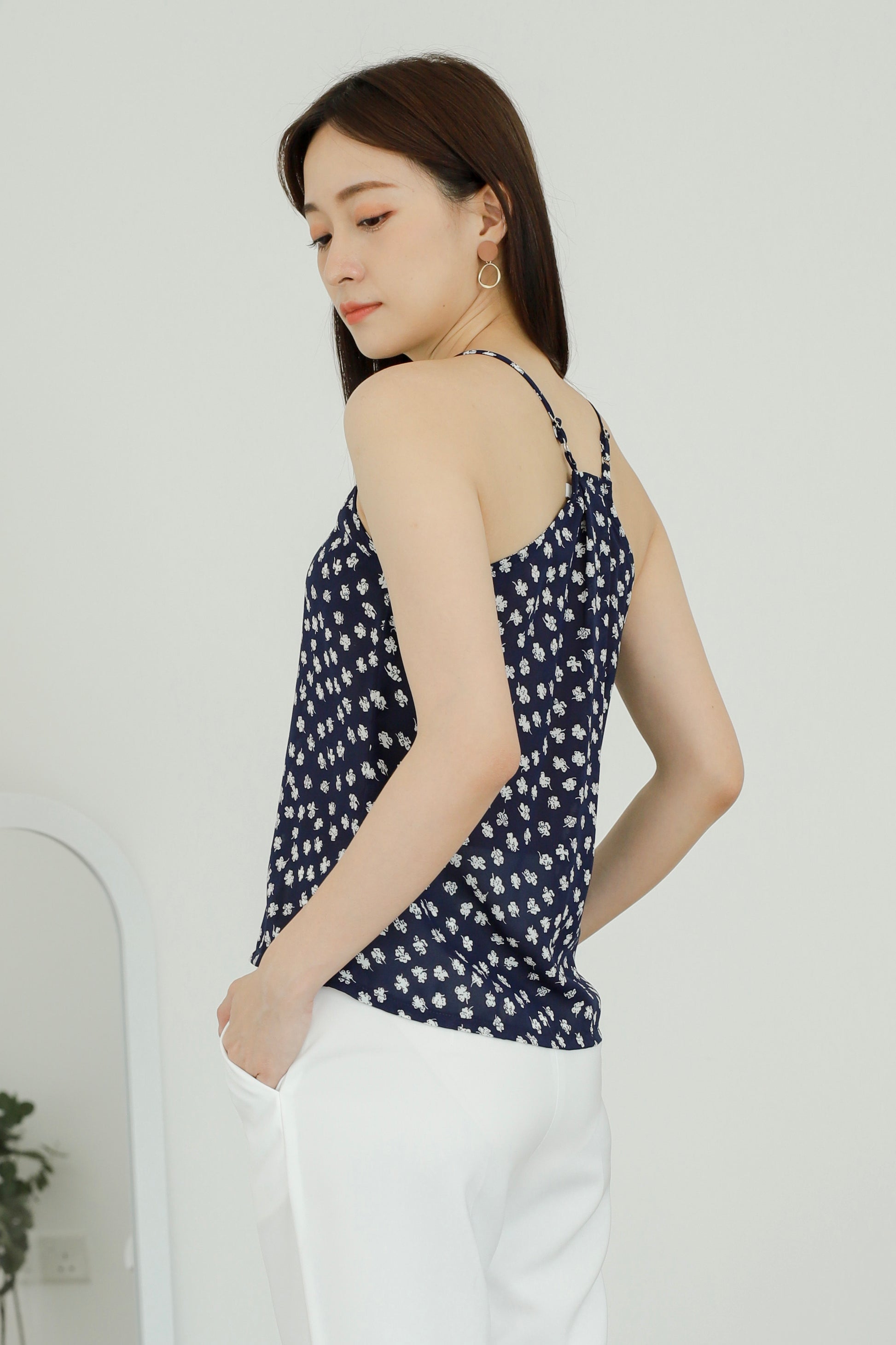 Mabel Contrast Top - Navy