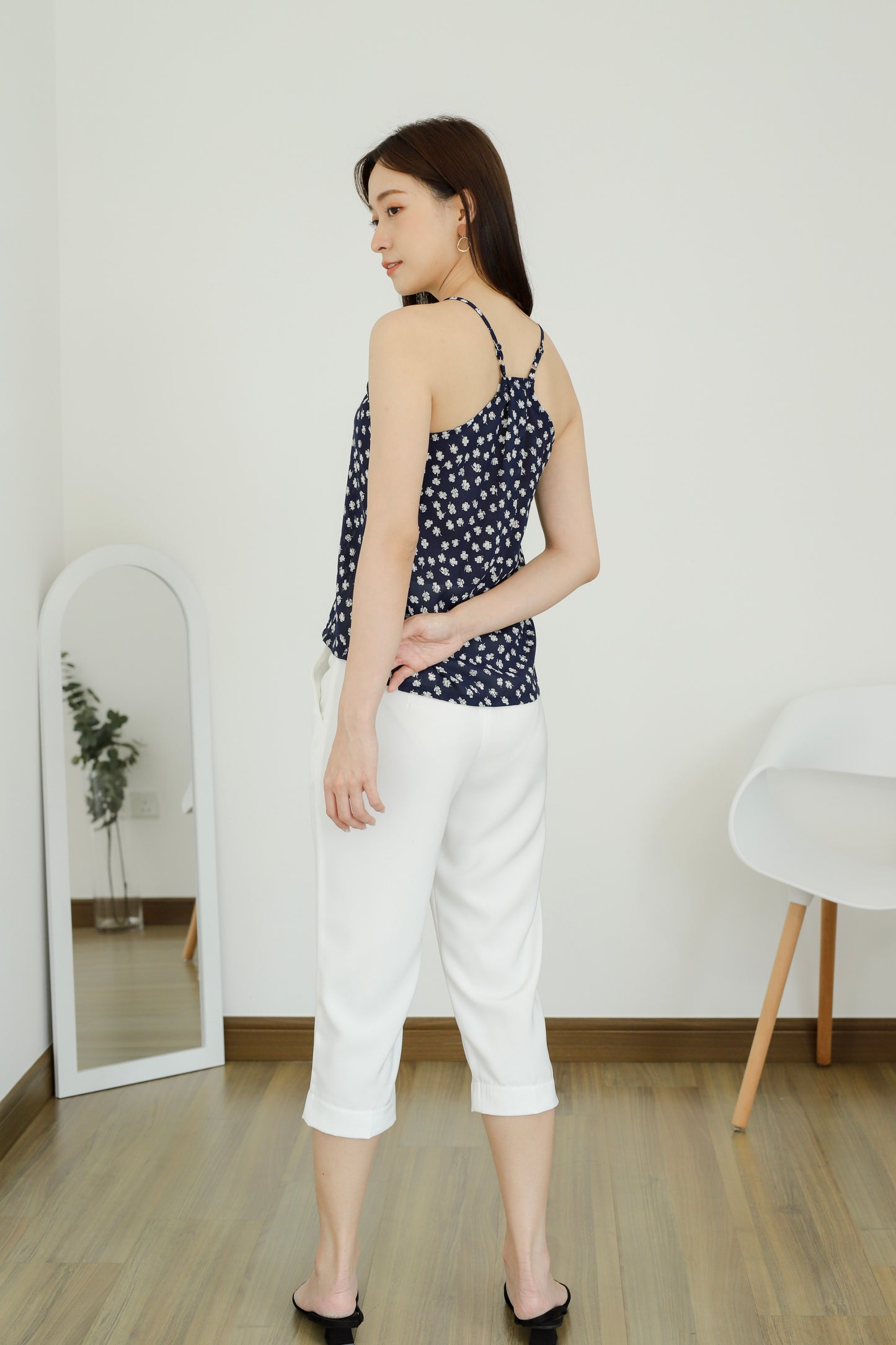 Mabel Contrast Top - Navy