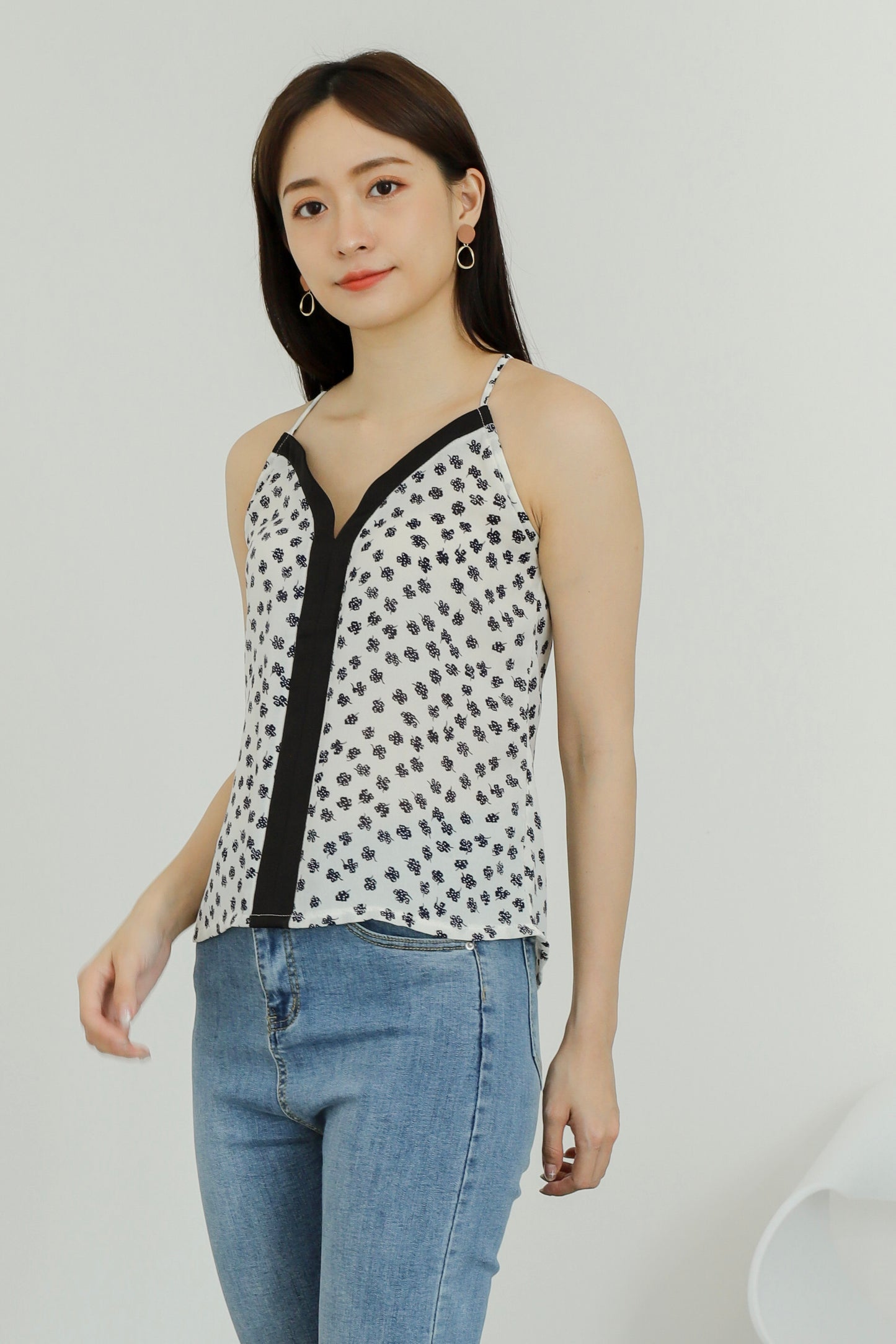 Mabel Contrast Top - Cream