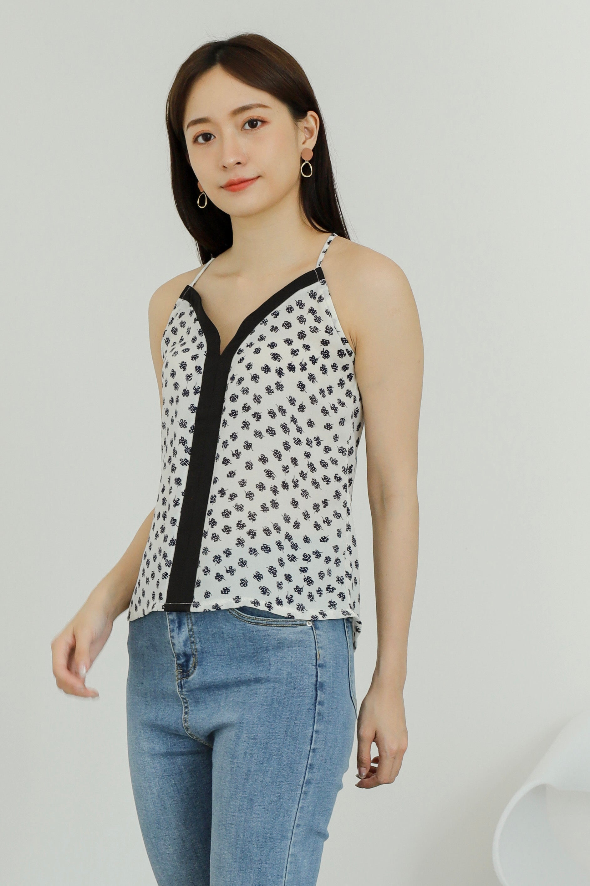 Mabel Contrast Top - Cream