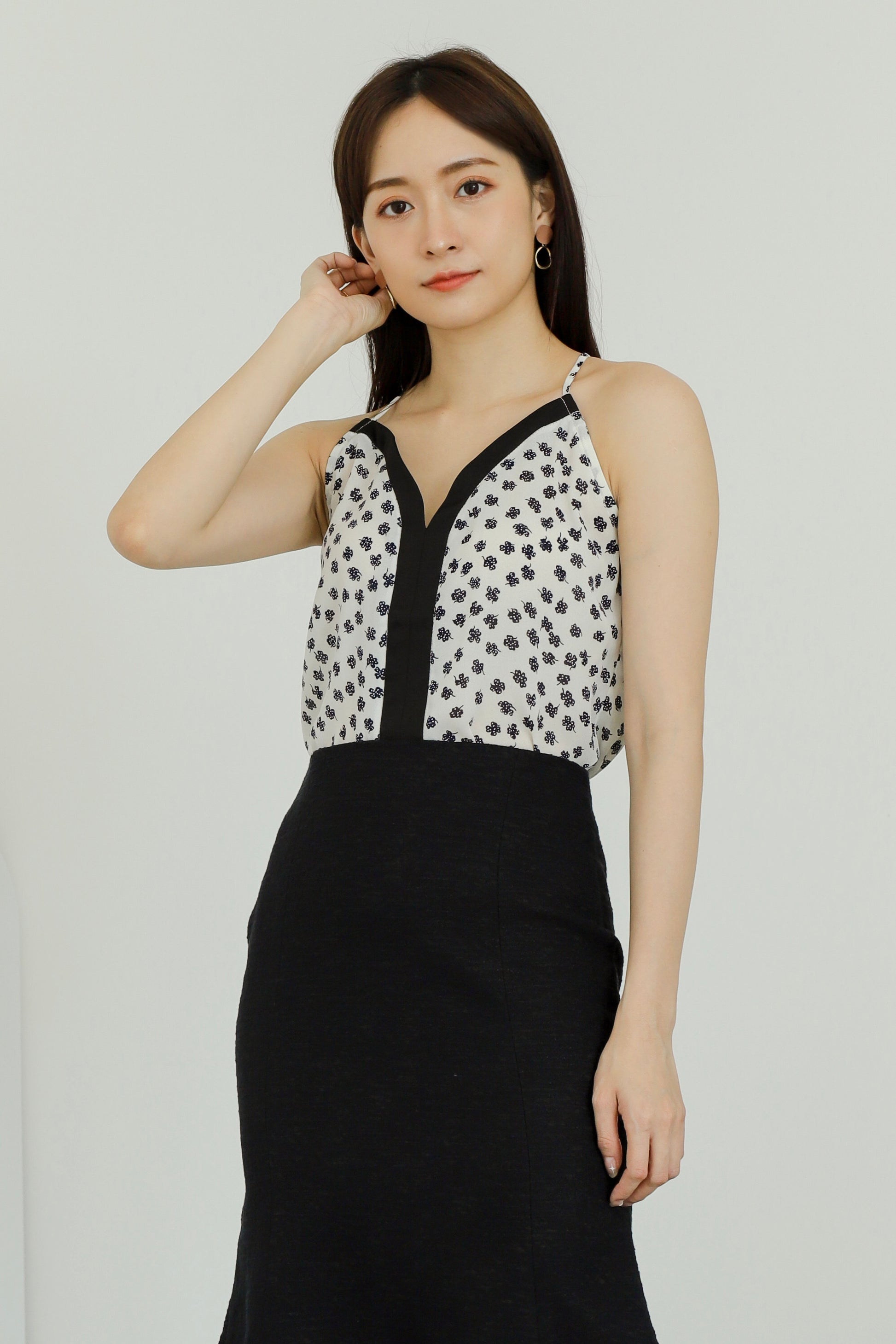Mabel Contrast Top - Cream