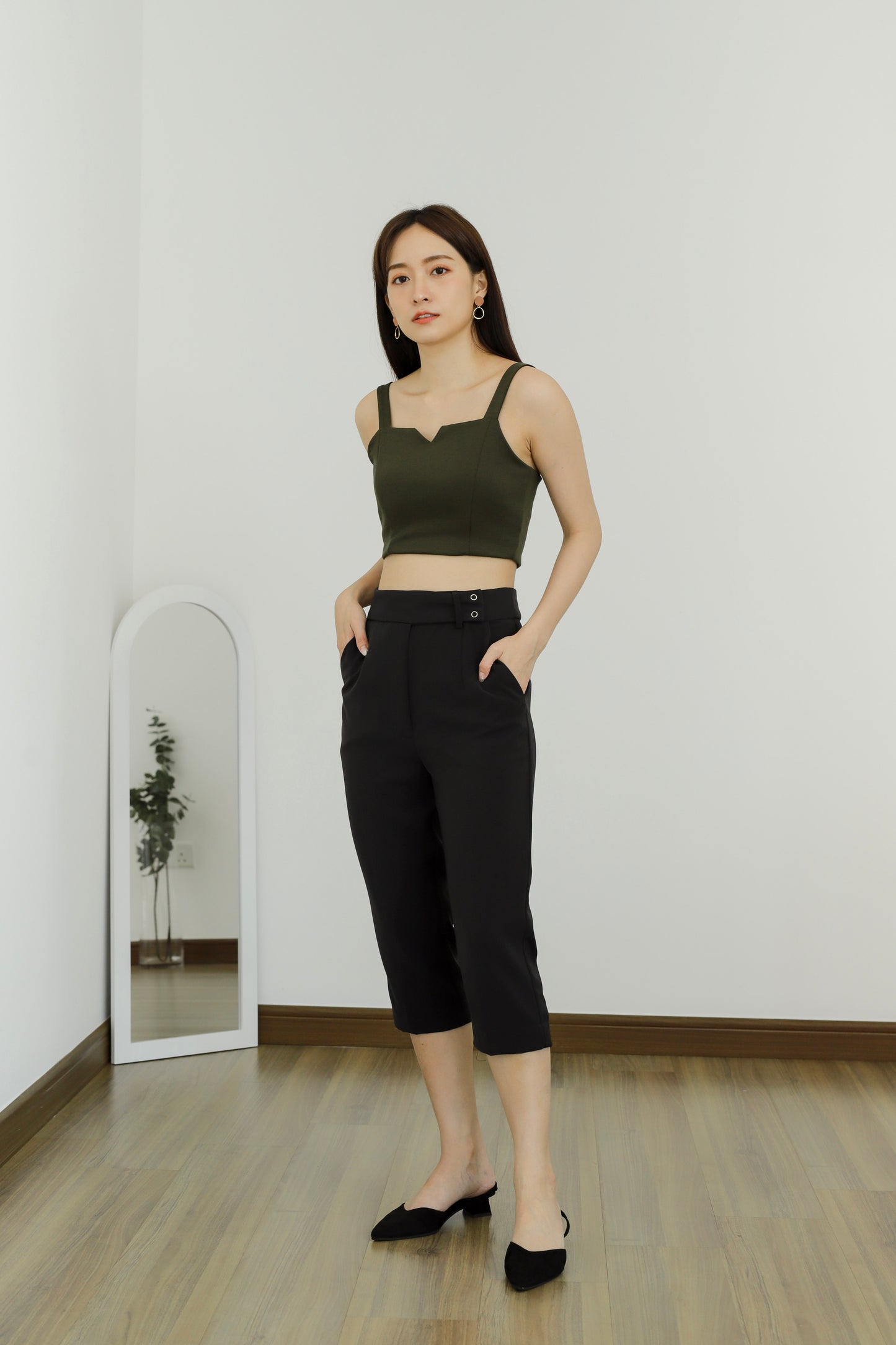 Loretta Snap Button Trouser - Black
