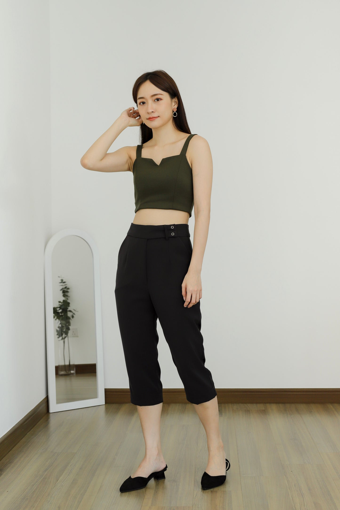 Loretta Snap Button Trouser - Black