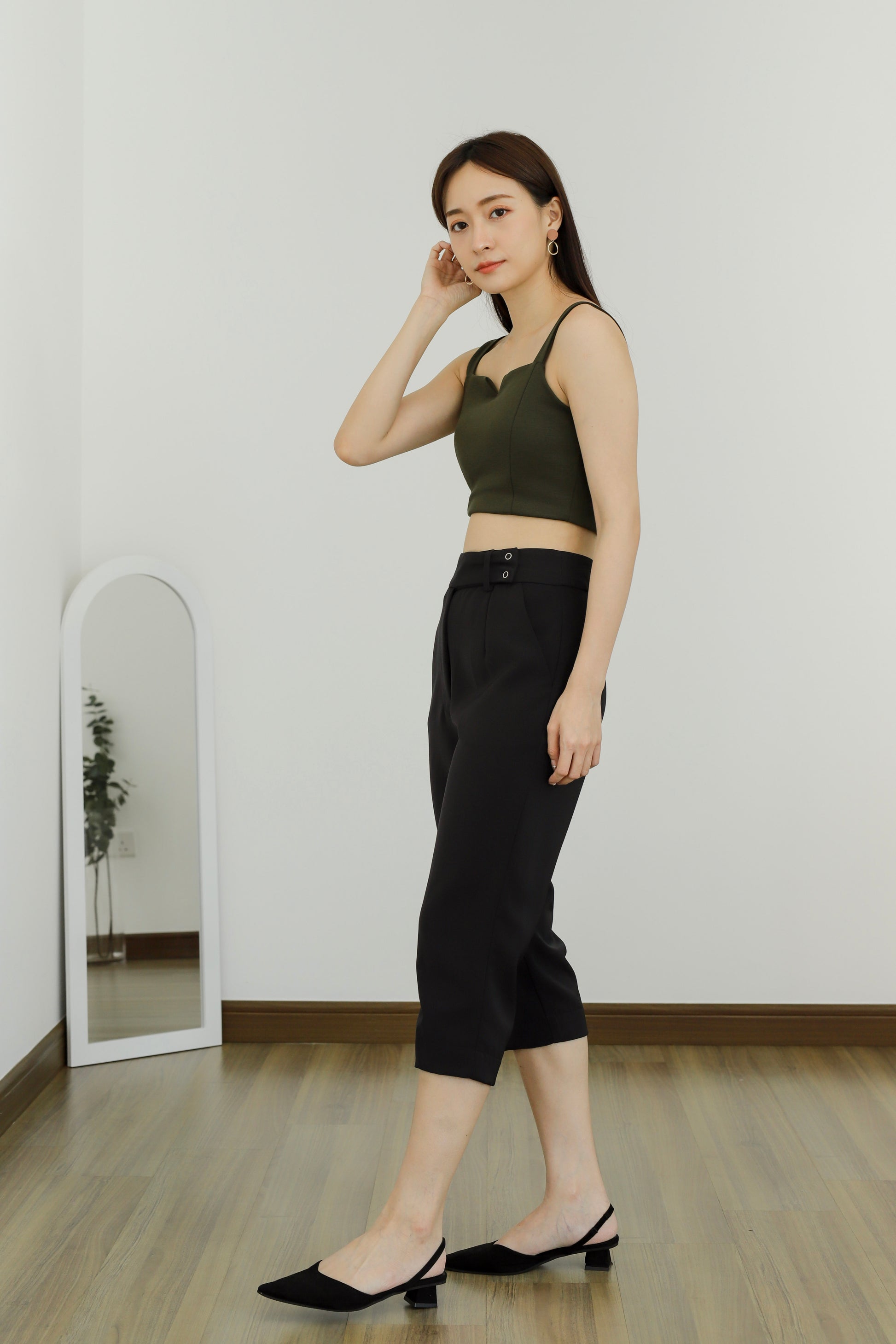 Loretta Snap Button Trouser - Black