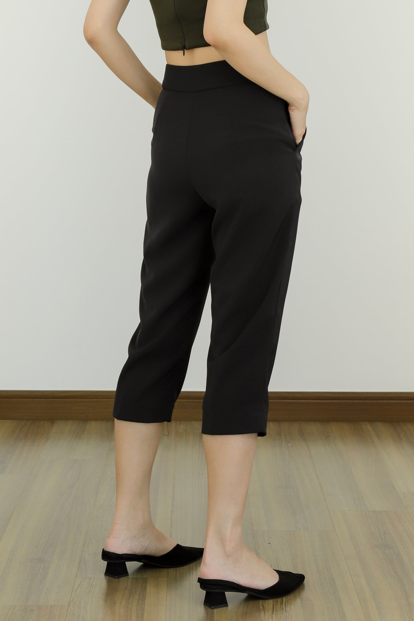 Loretta Snap Button Trouser - Black