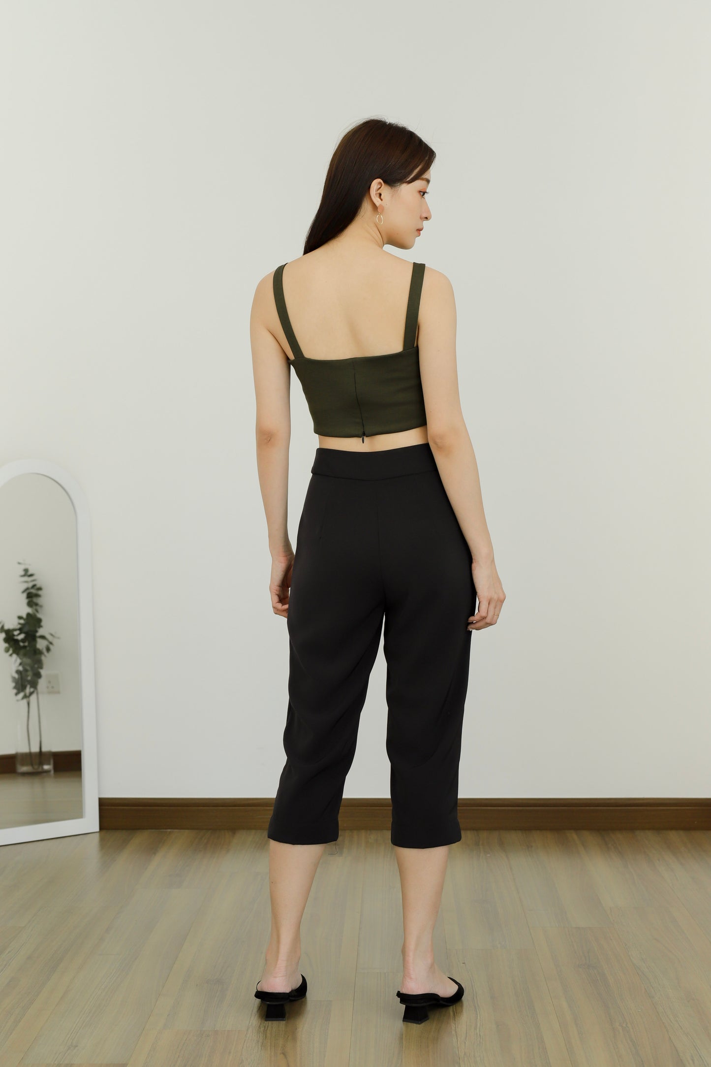 Loretta Snap Button Trouser - Black