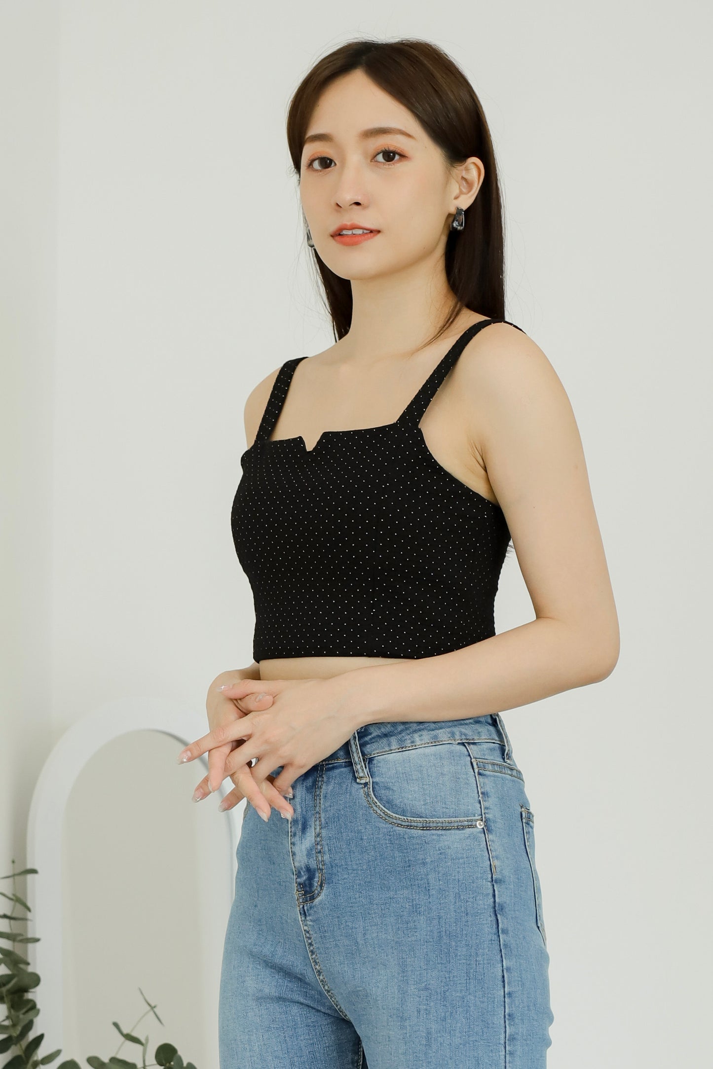 Vera Cropped Tank Top - Polka