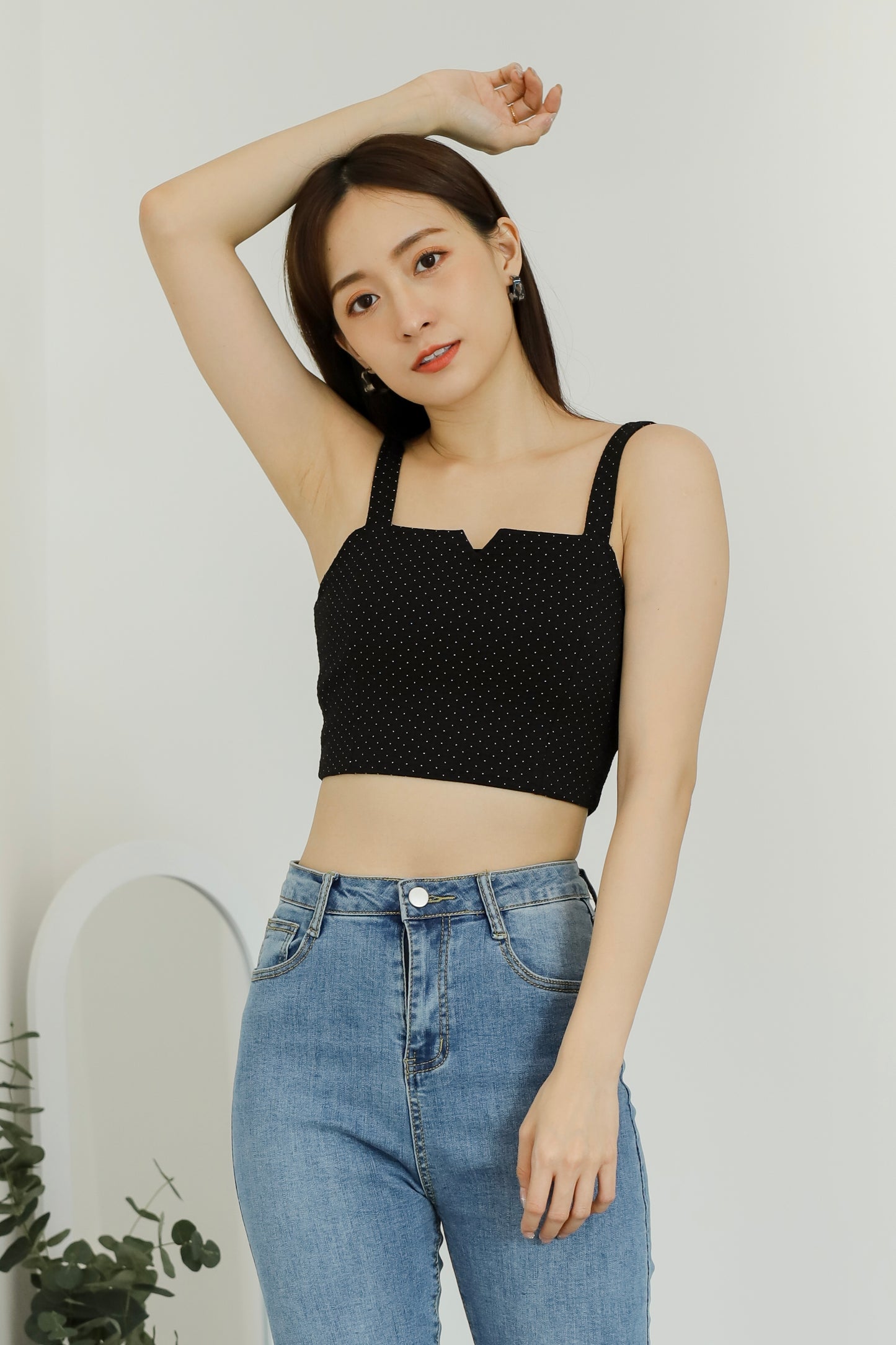 Vera Cropped Tank Top - Polka