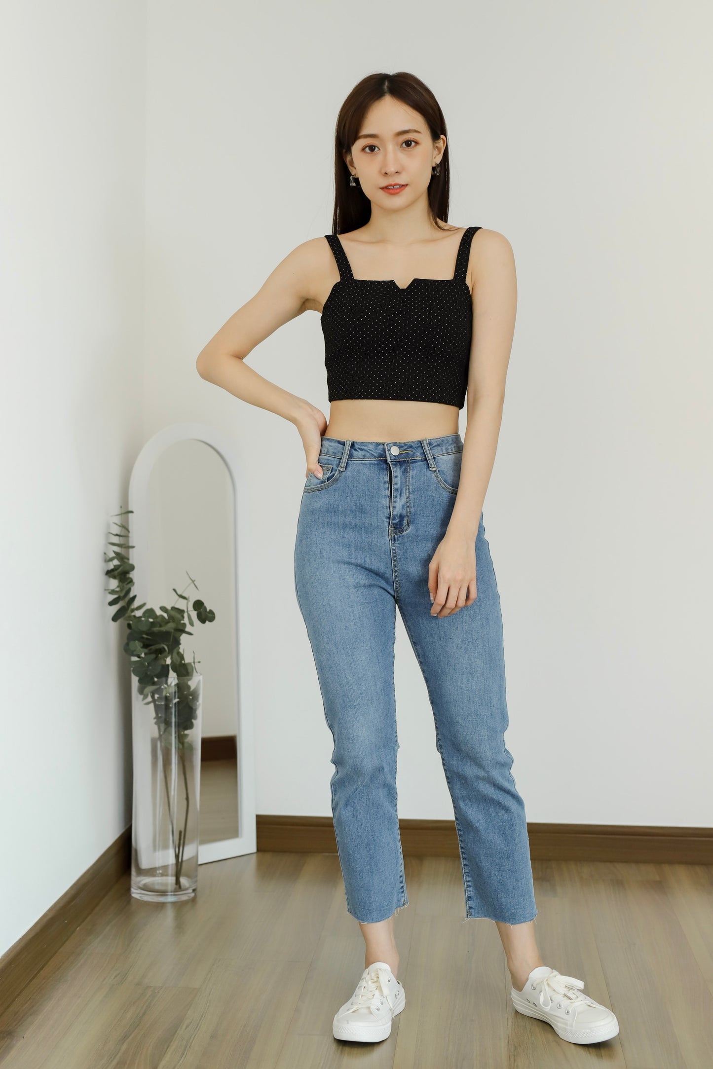 Vera Cropped Tank Top - Polka