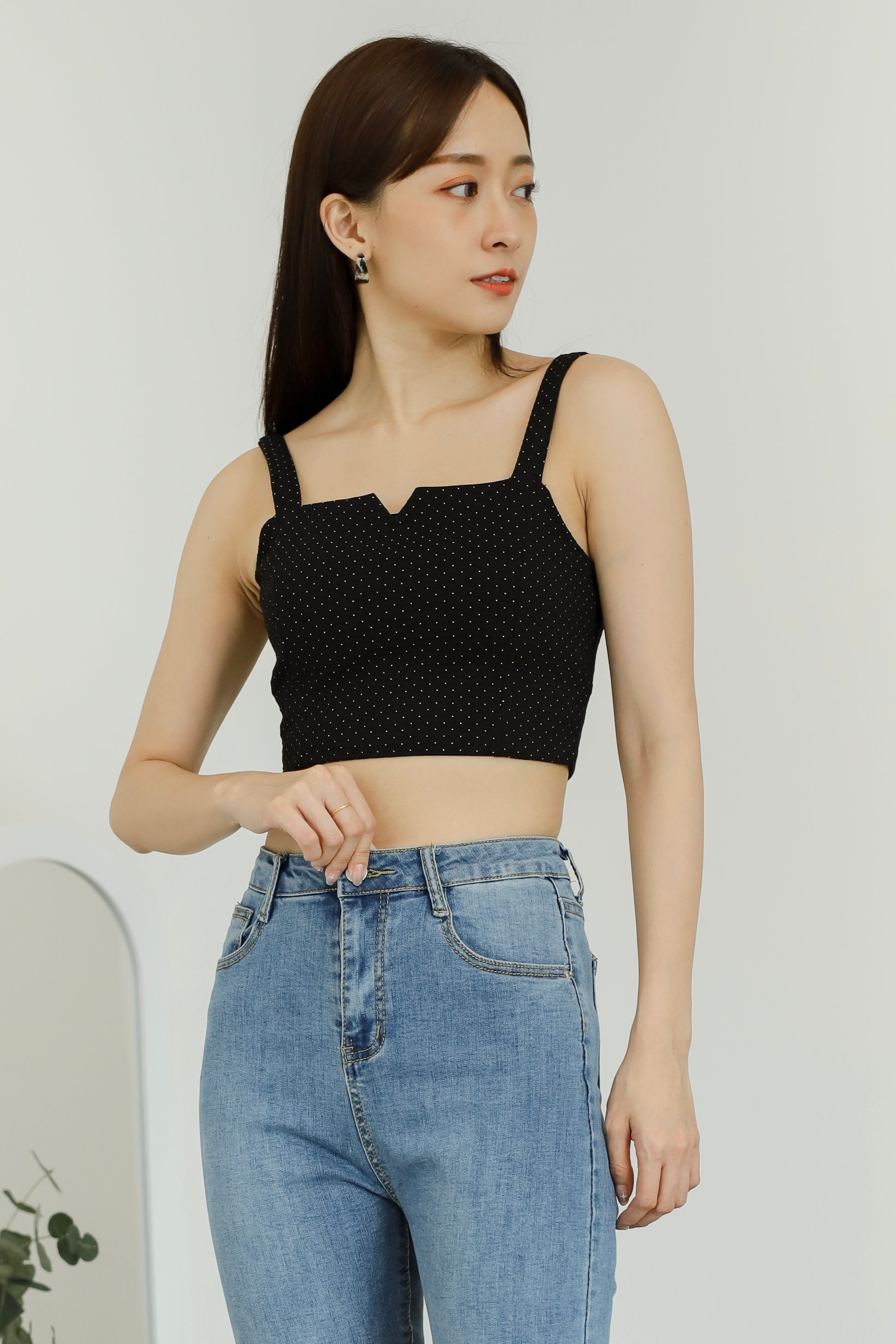 Vera Cropped Tank Top - Polka