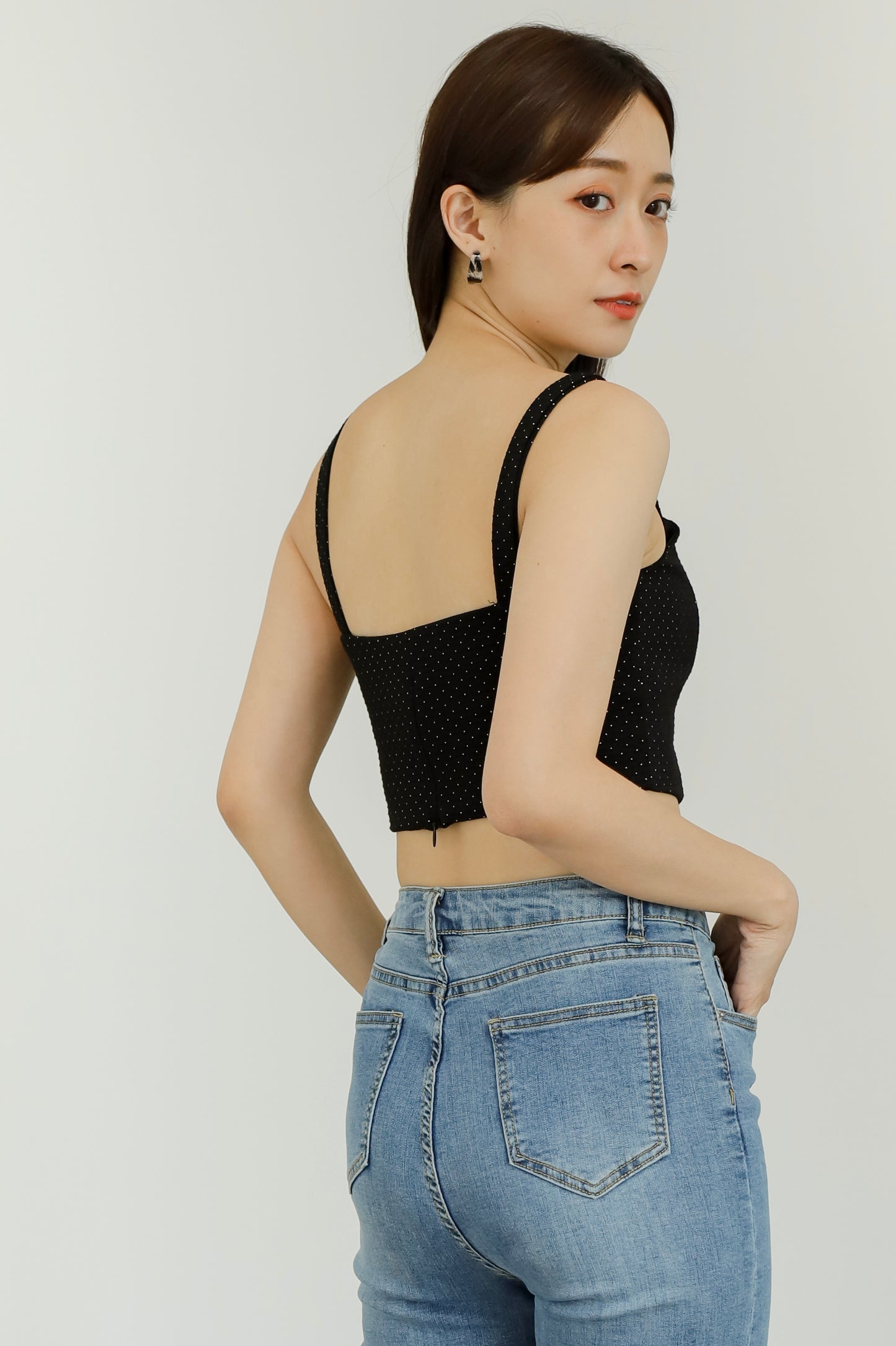 Vera Cropped Tank Top - Polka