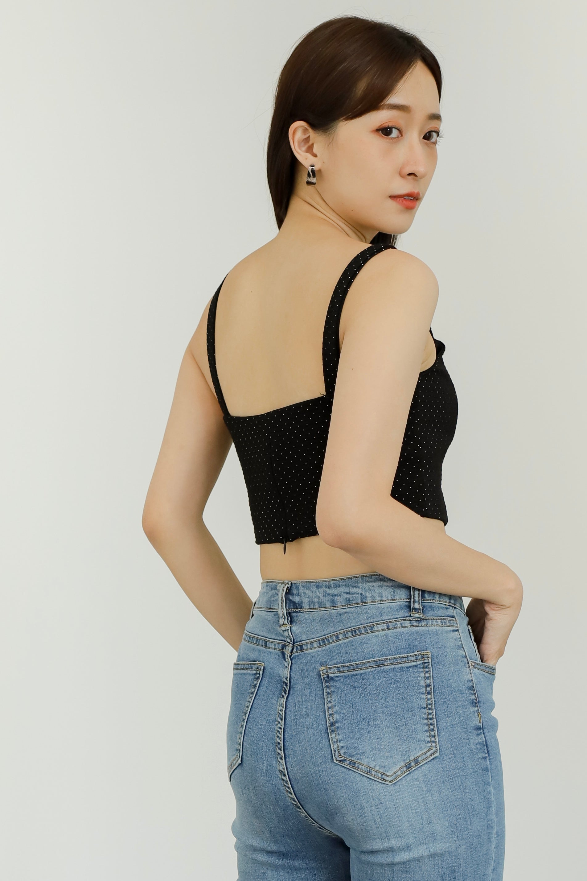 Vera Cropped Tank Top - Polka