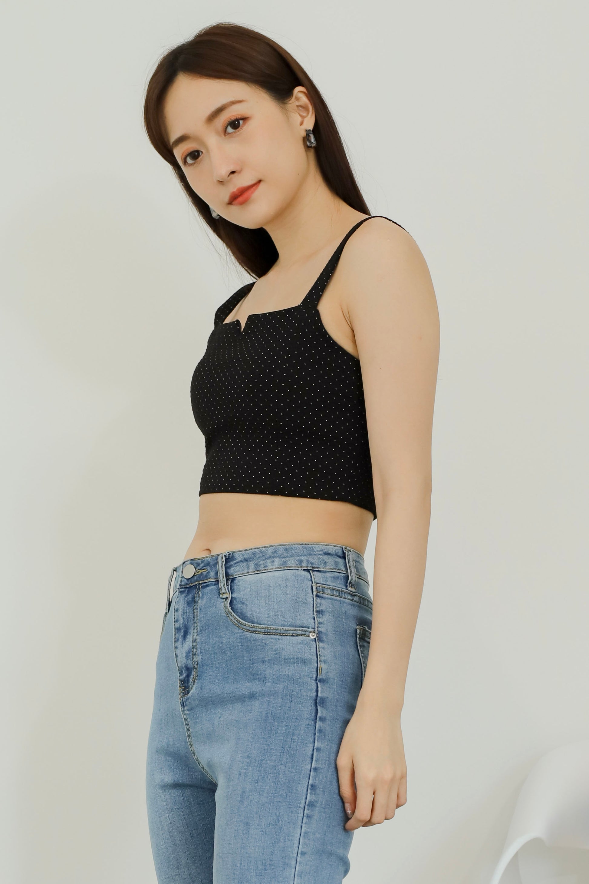 Vera Cropped Tank Top - Polka