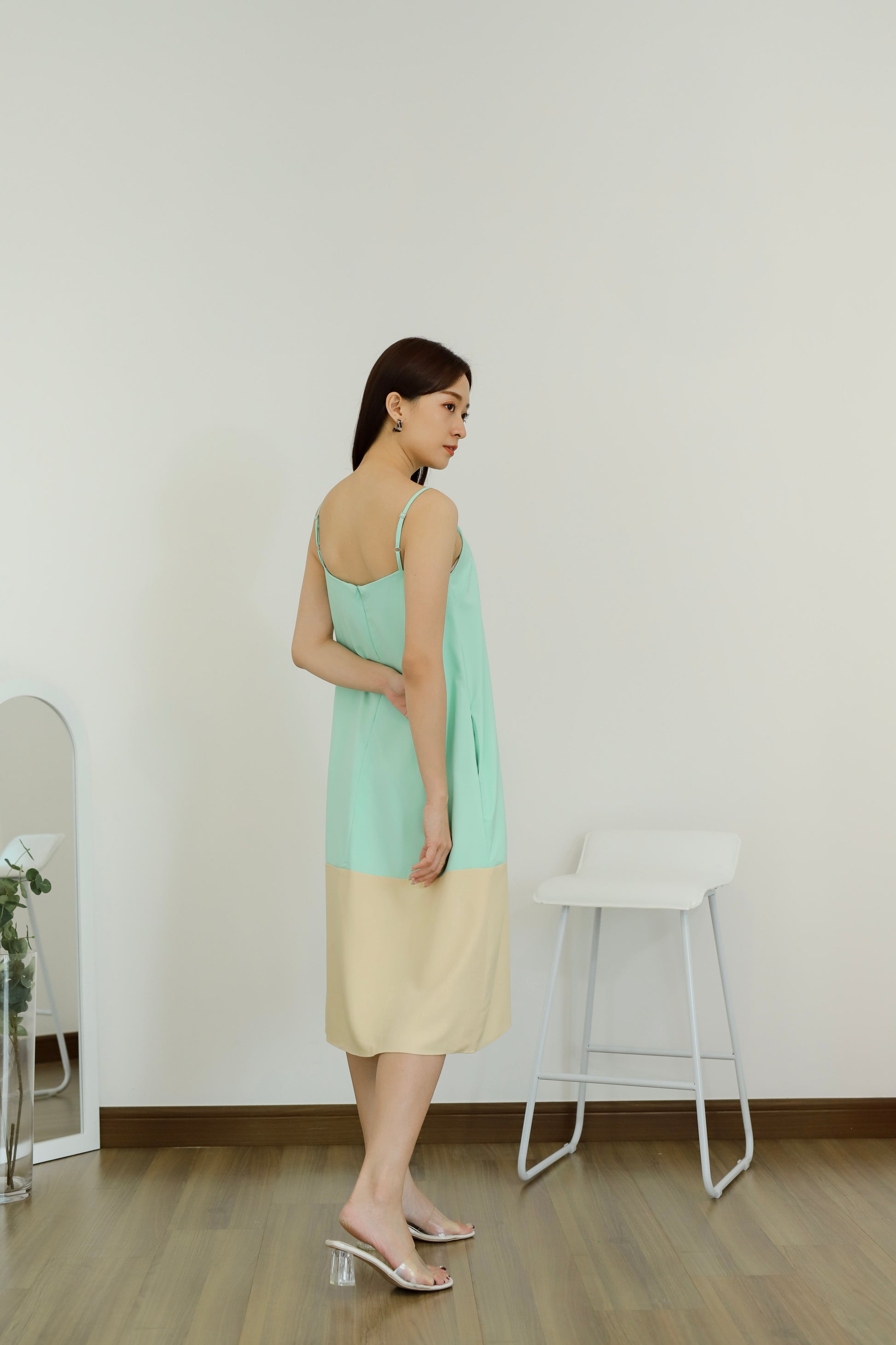 Miley Colour Block Dress - Mint
