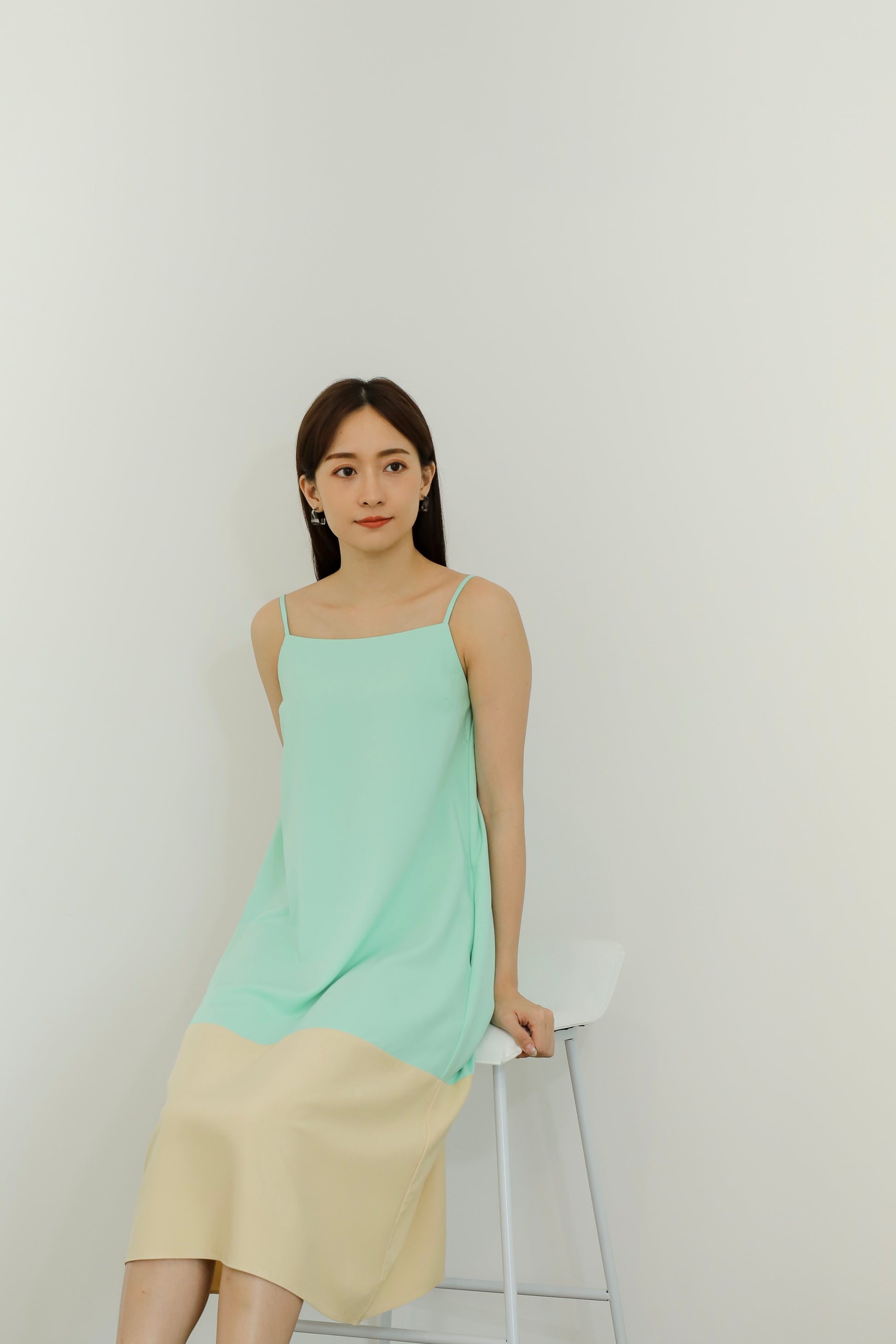 Miley Colour Block Dress - Mint
