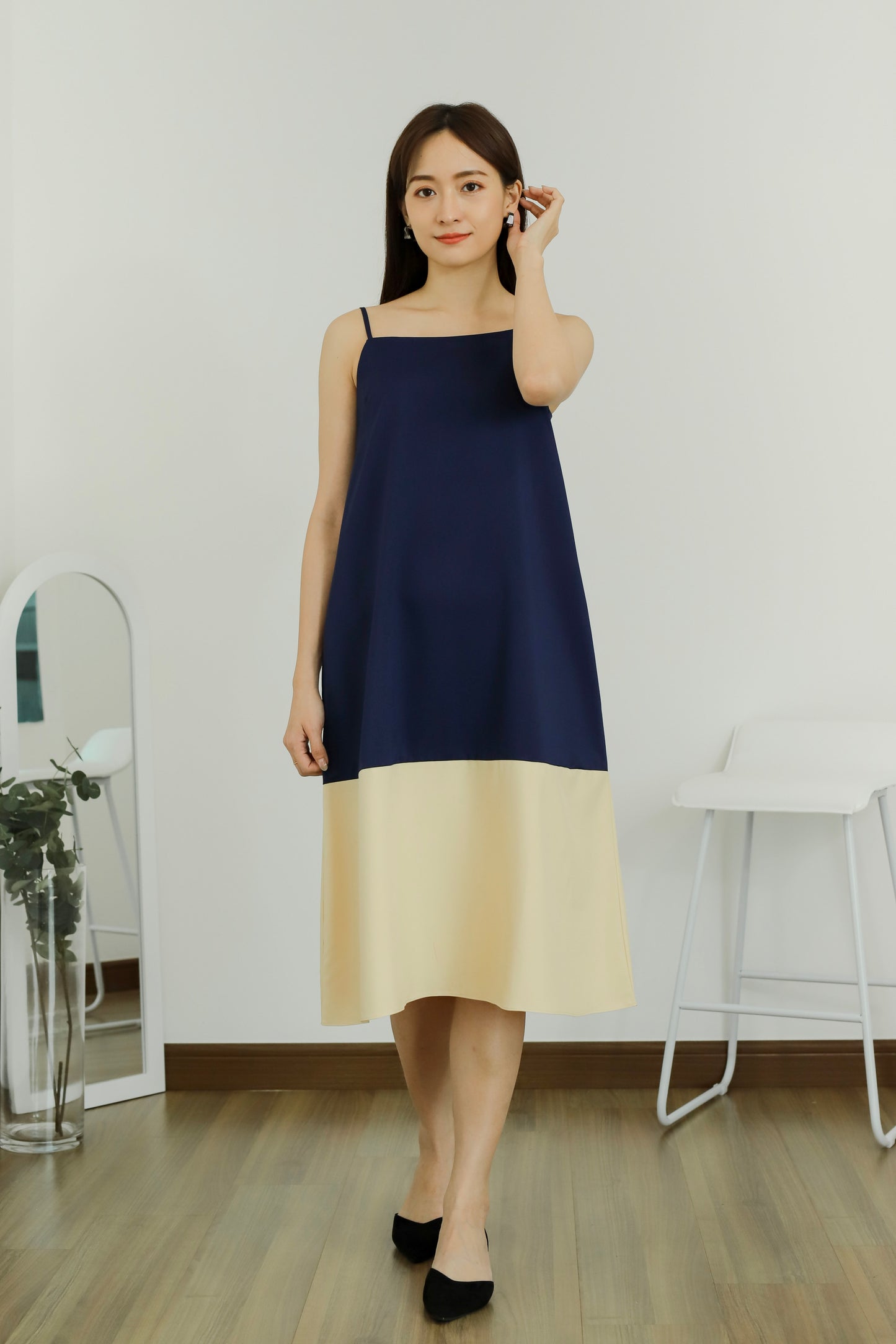 Miley Colour Block Dress - Navy