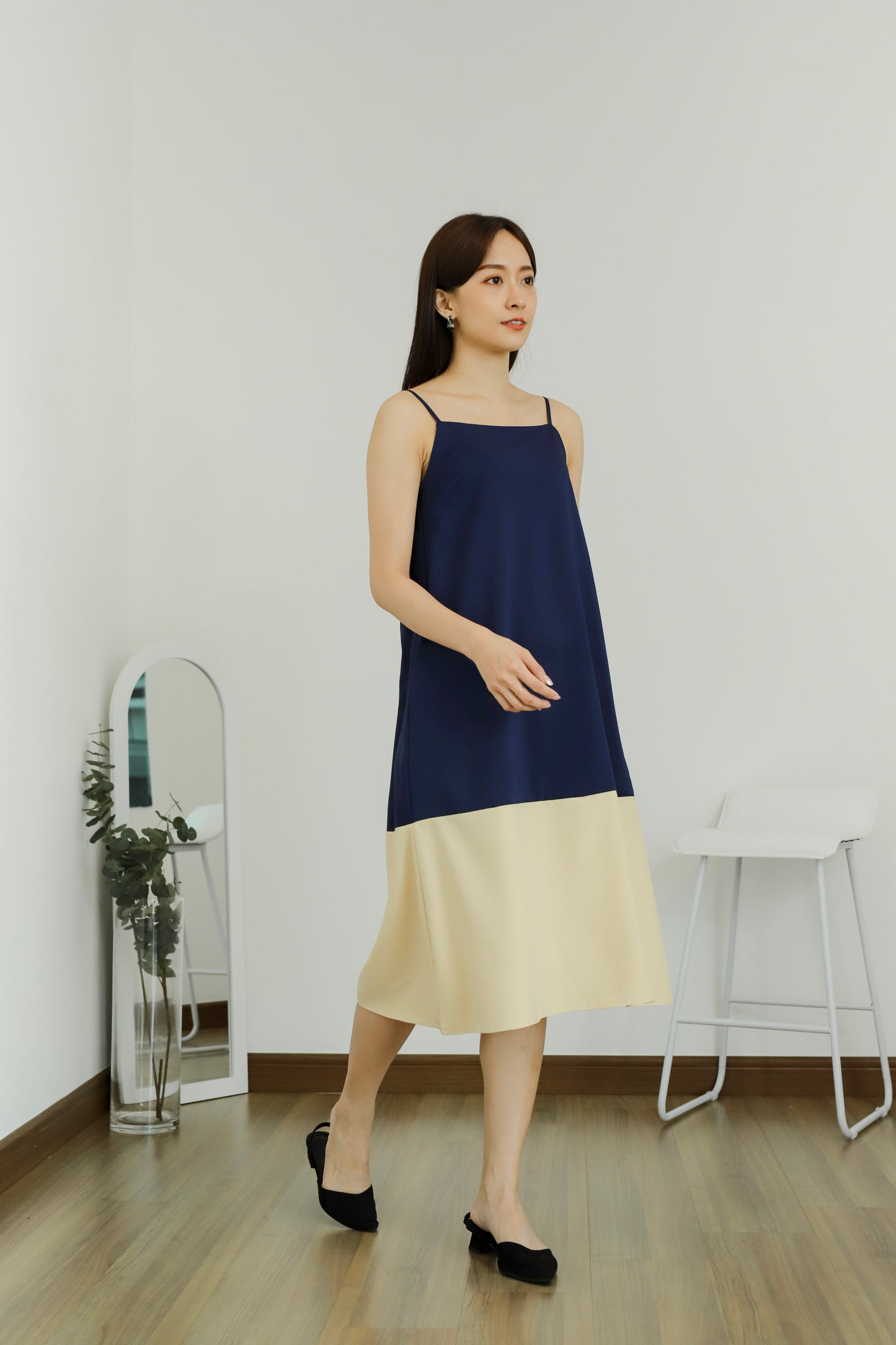 Miley Colour Block Dress - Navy