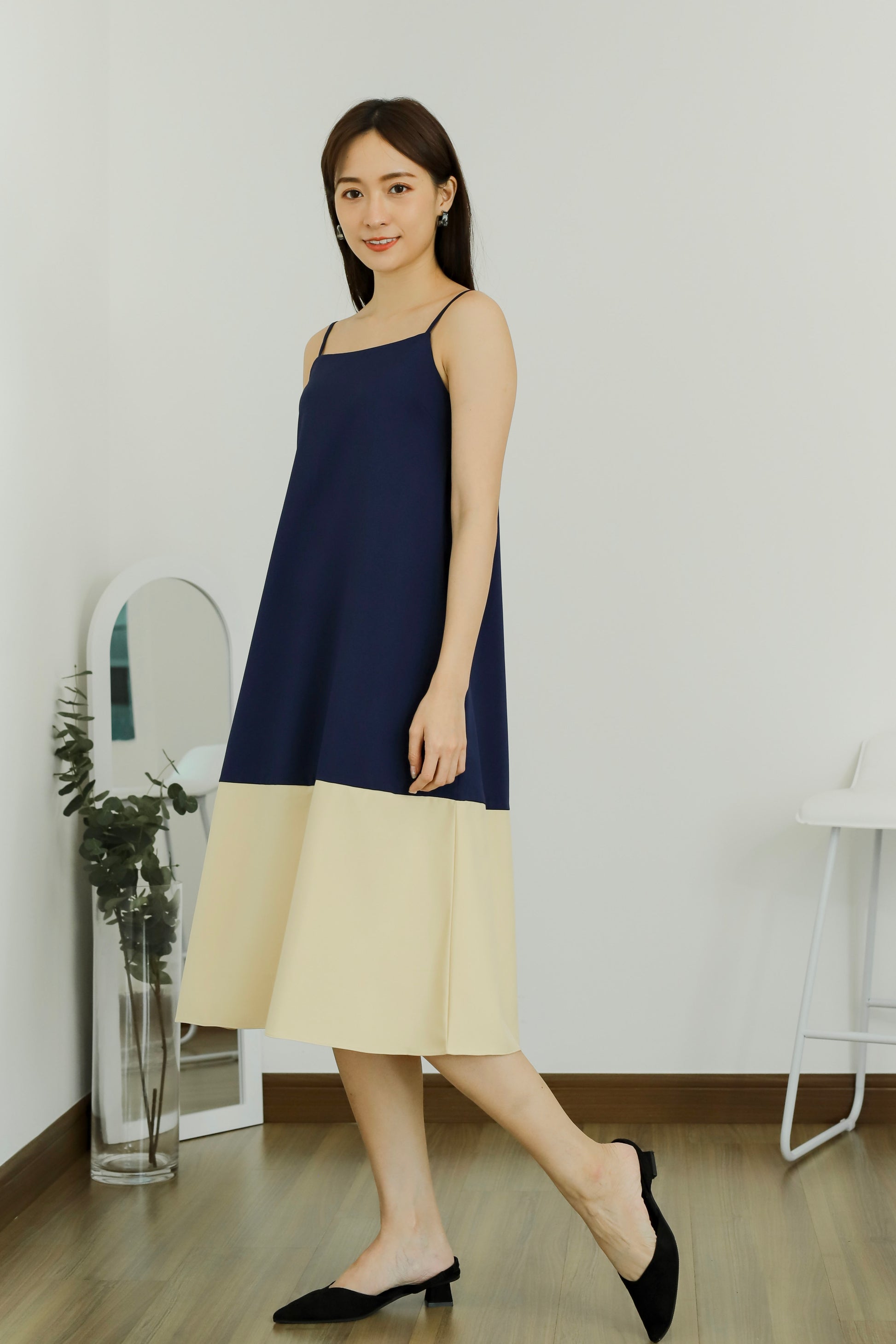 Miley Colour Block Dress - Navy