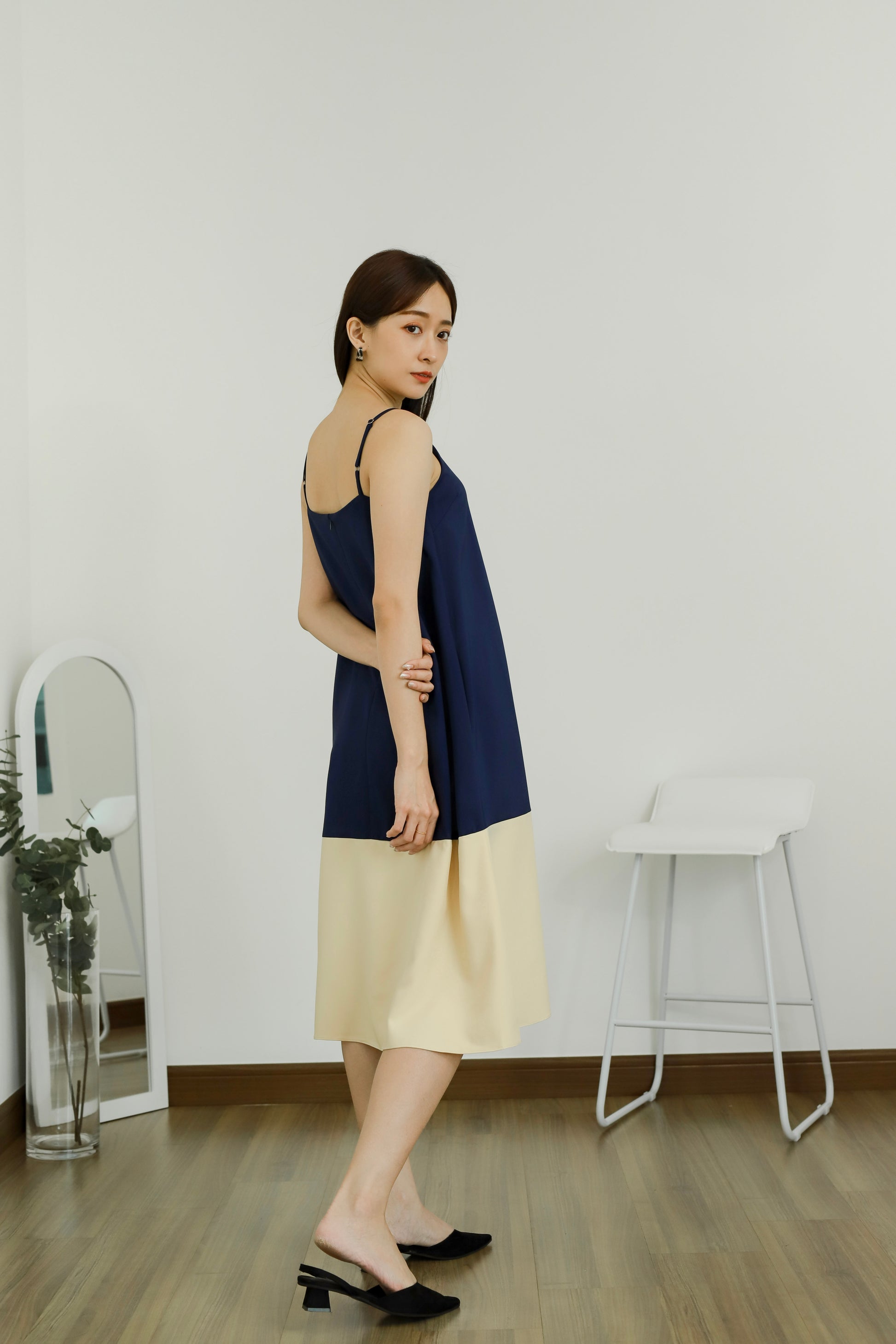 Miley Colour Block Dress - Navy