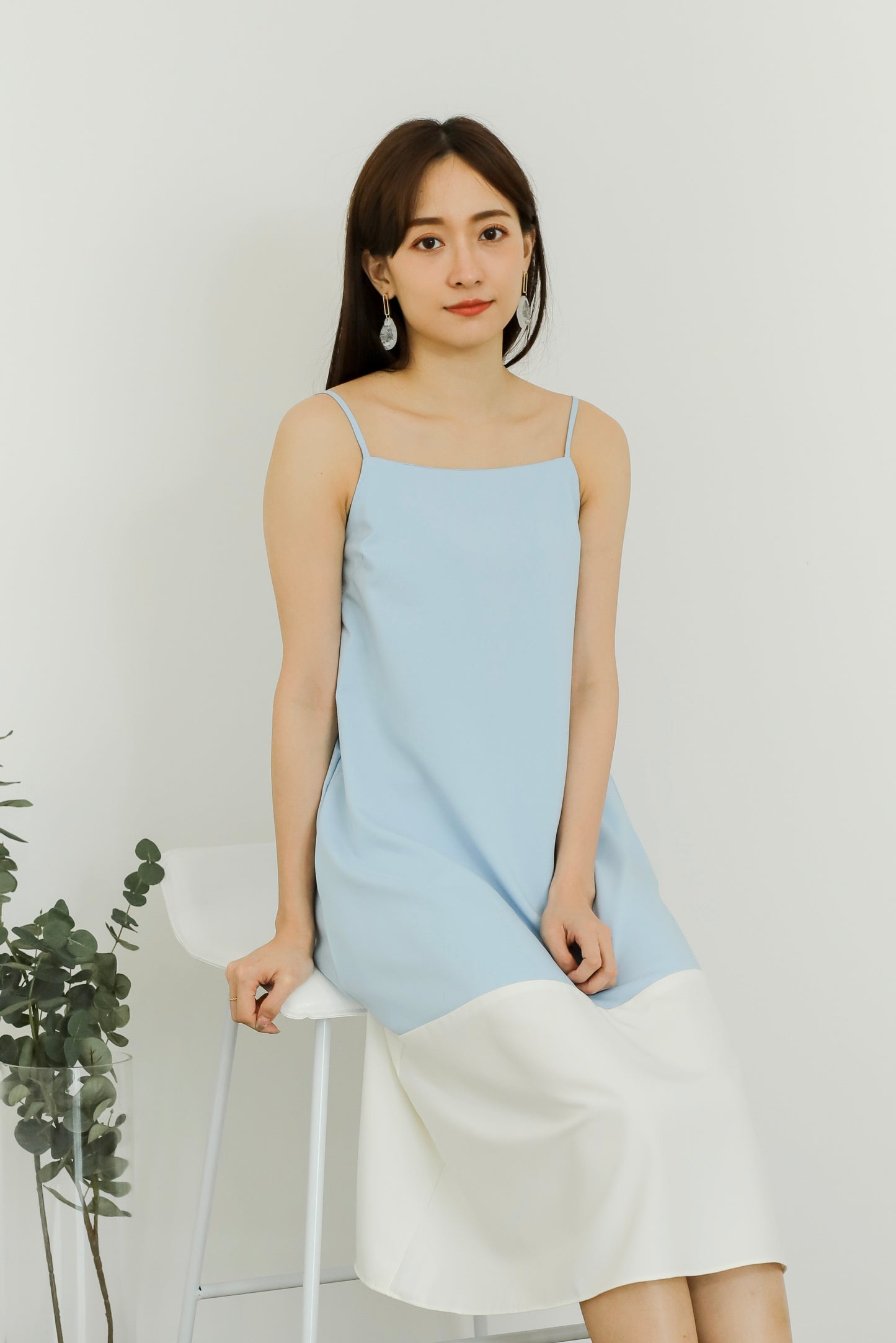 Miley Colour Block Dress - Light Blue