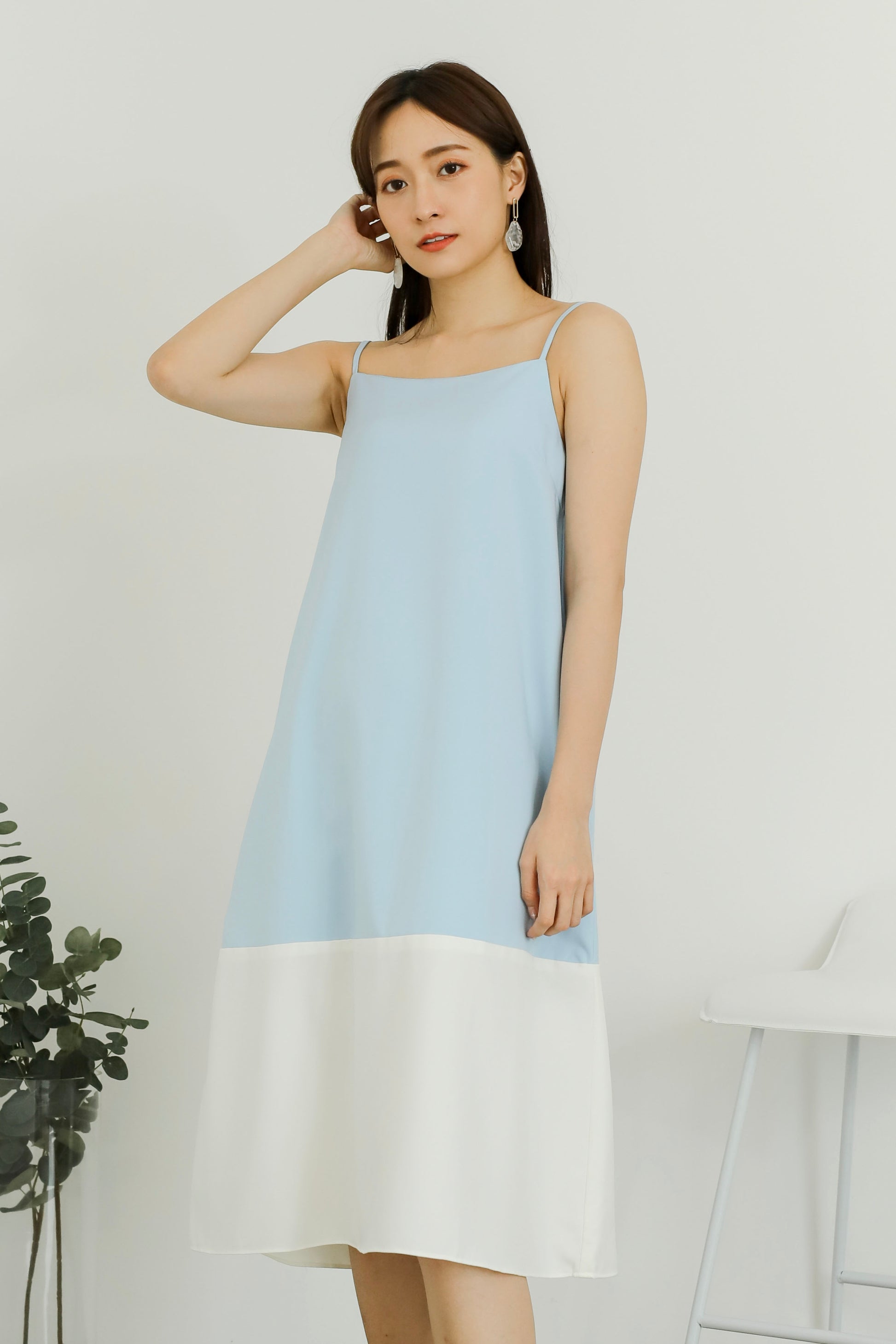 Miley Colour Block Dress - Light Blue