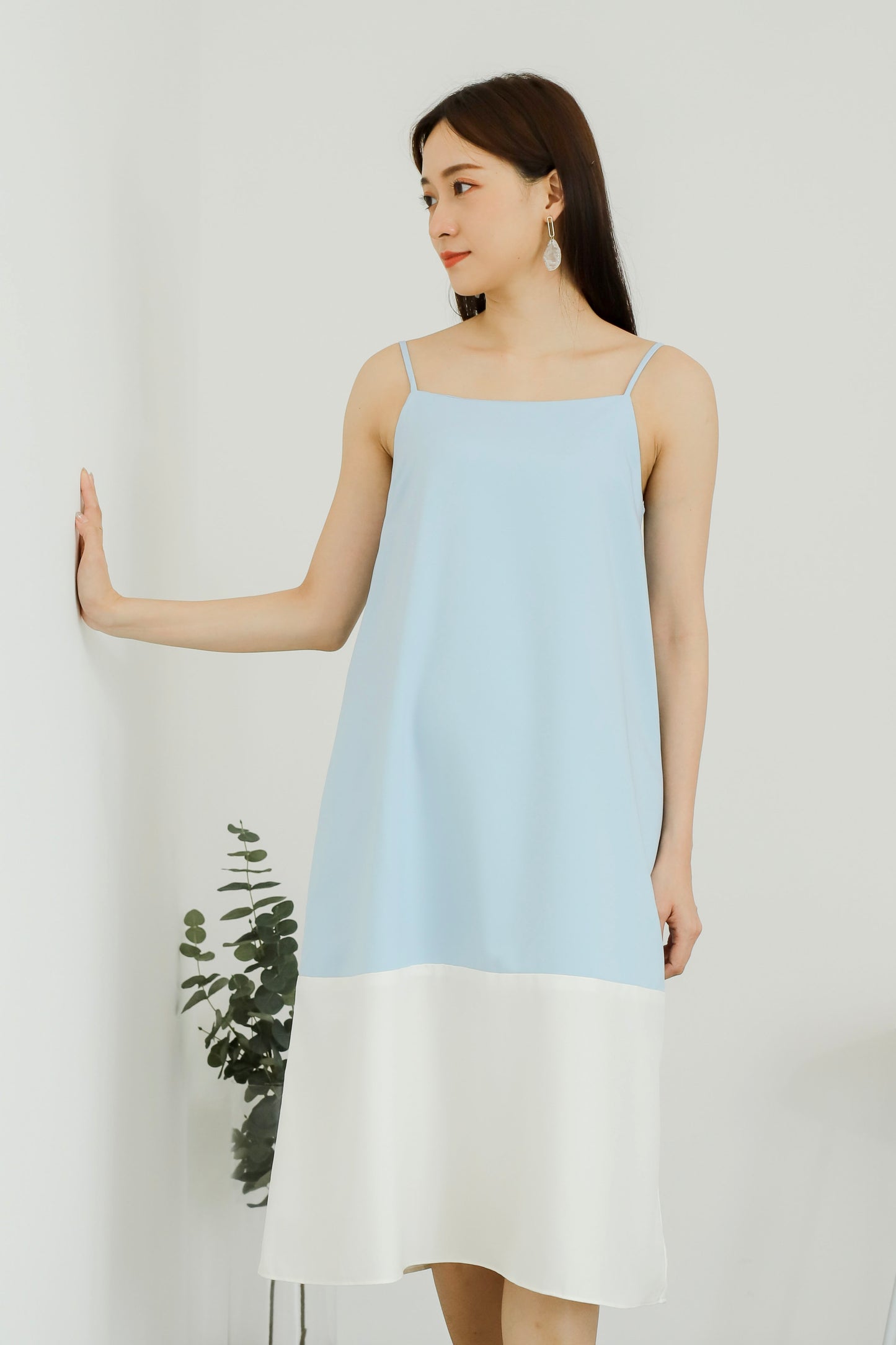 Miley Colour Block Dress - Light Blue