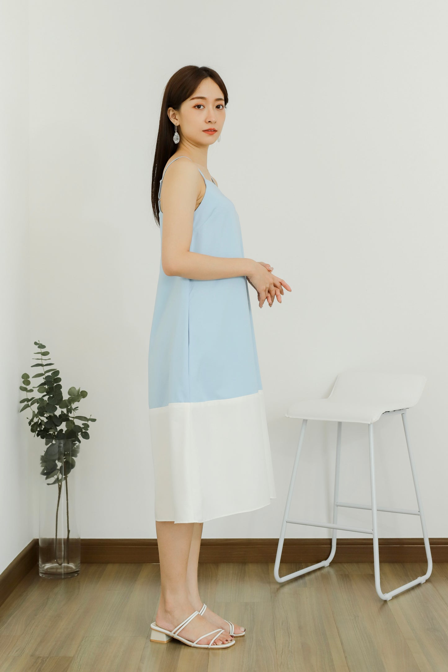 Miley Colour Block Dress - Light Blue