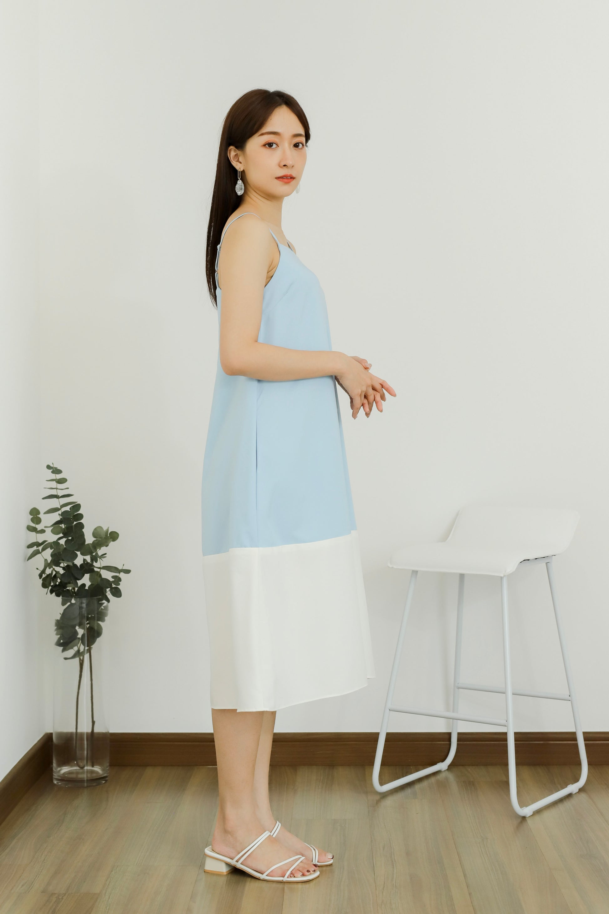 Miley Colour Block Dress - Light Blue